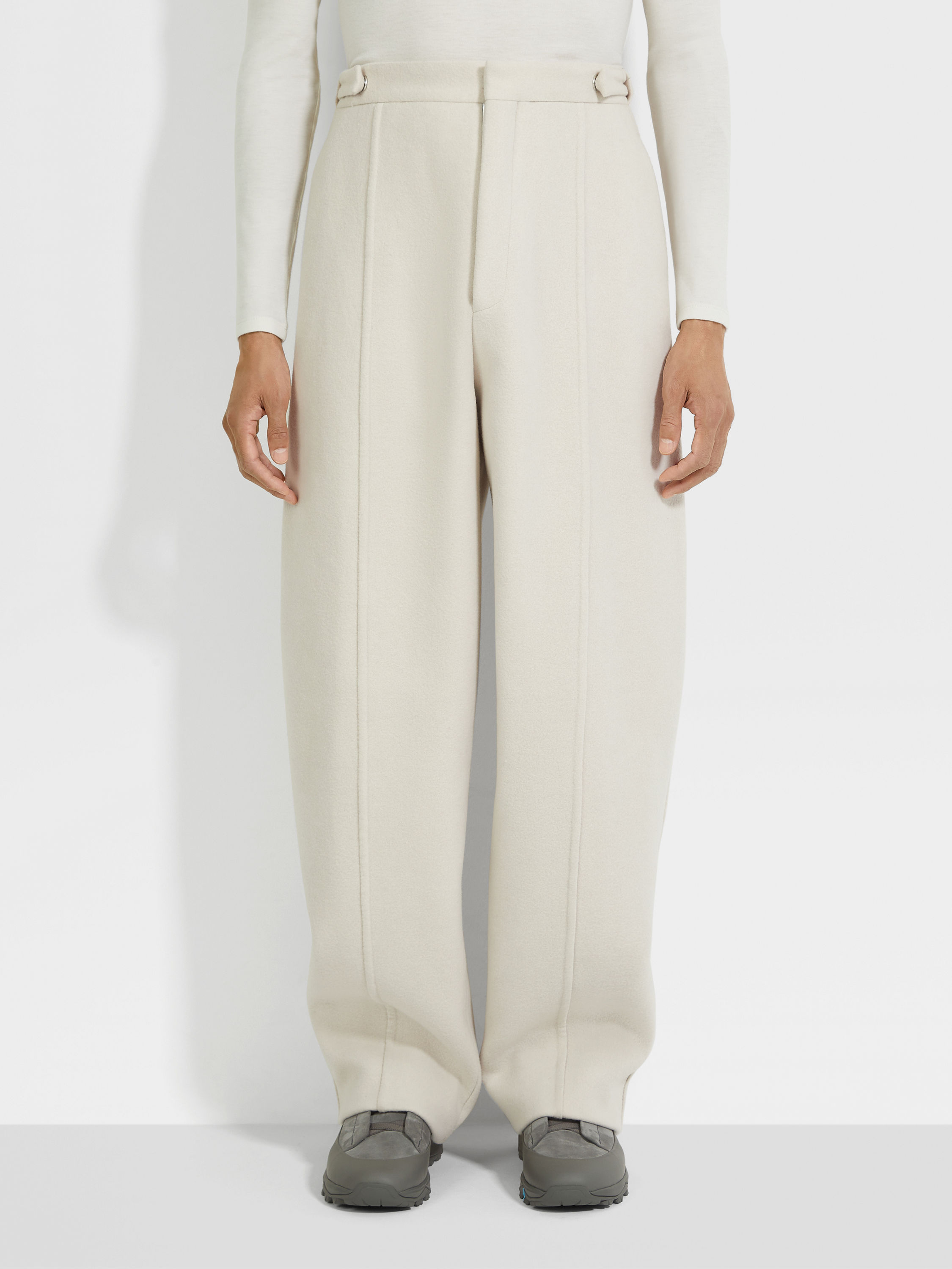 浅米色Trofeo™ Cashmere长裤 產品細節圖 #4