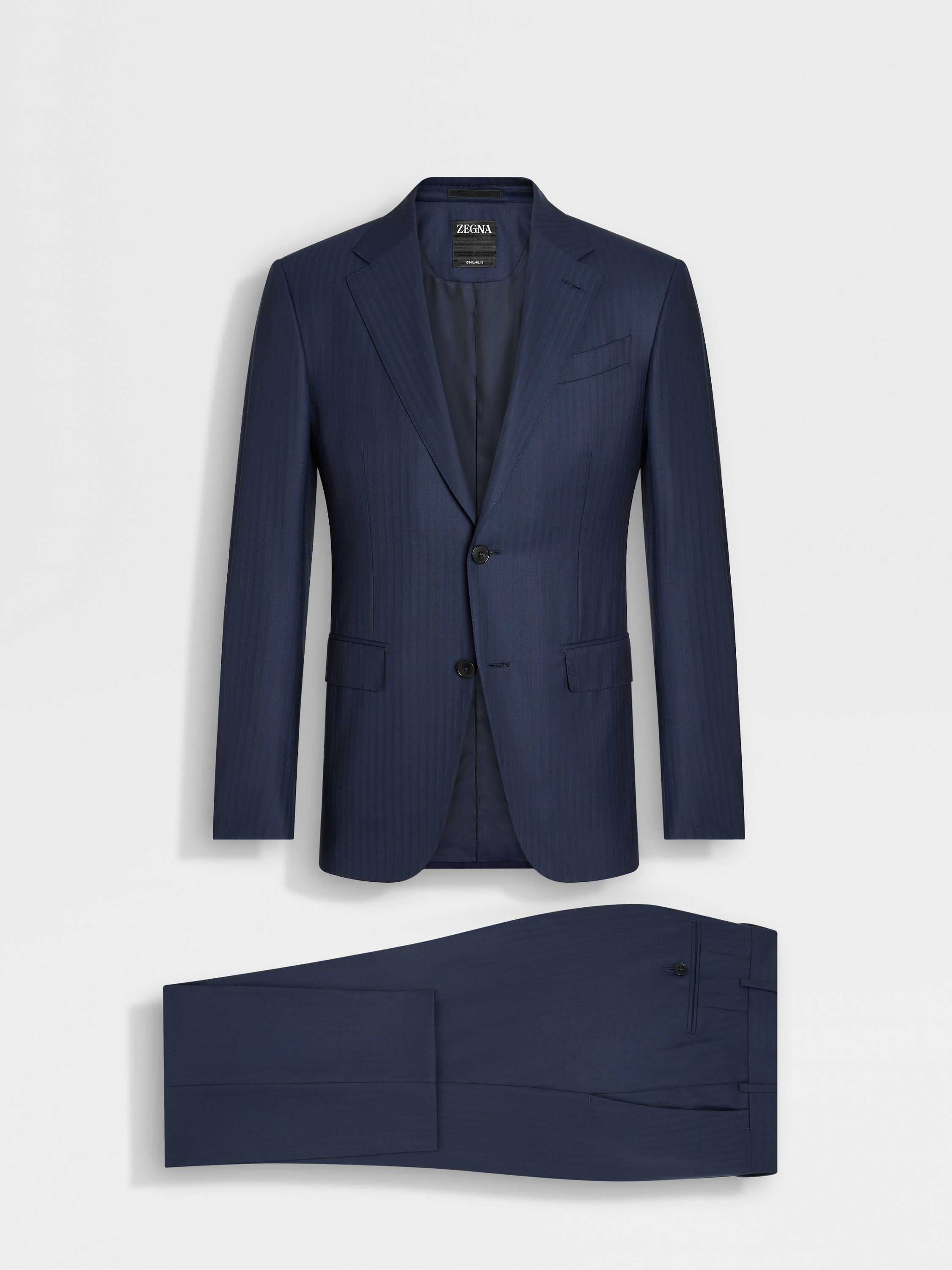 午夜蓝配棕色 15milmil15 羊毛西装 產品細節圖 #1