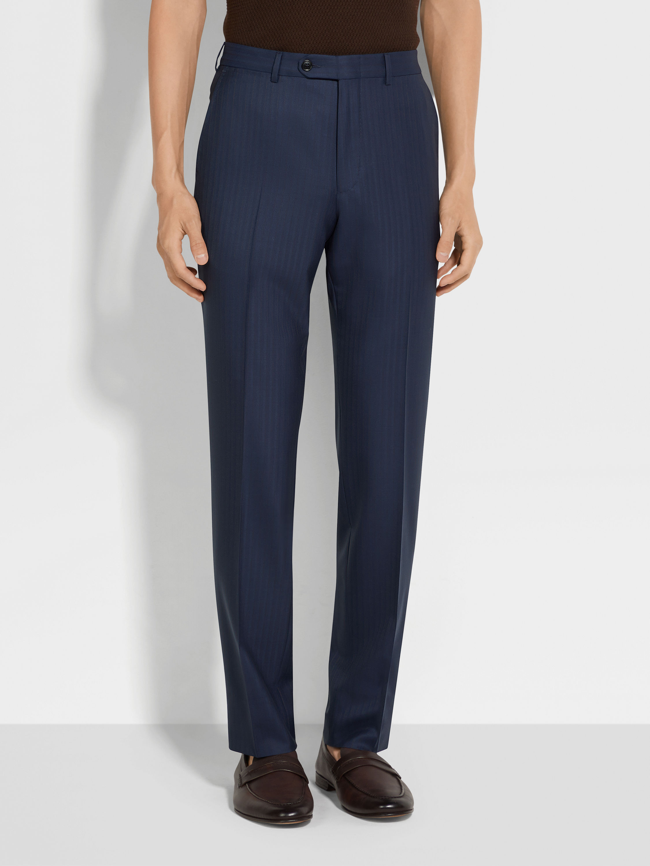 午夜蓝配棕色 15milmil15 羊毛西装 產品細節圖 #4