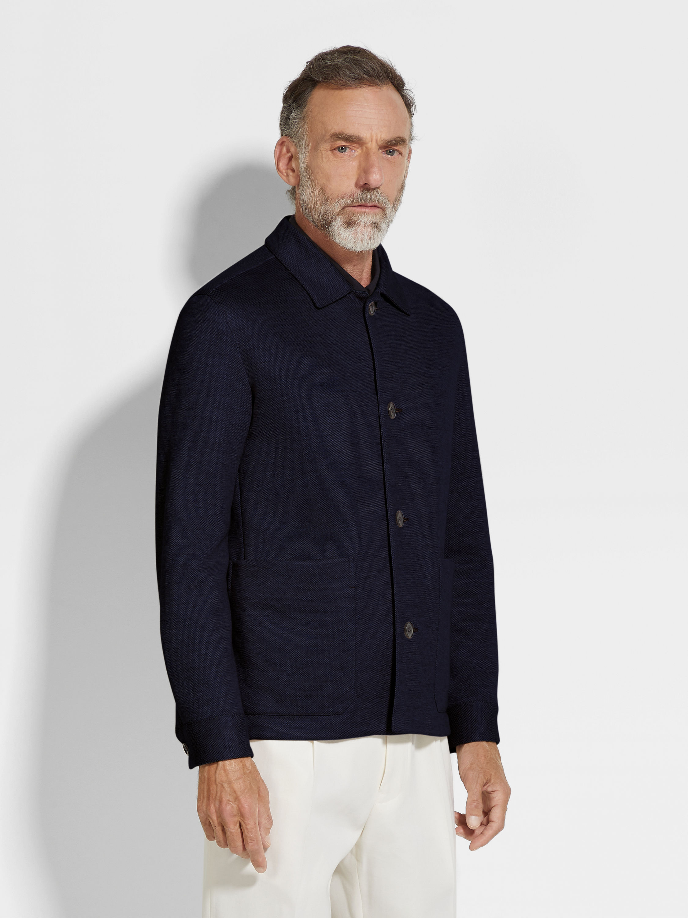 Jerseywear Cotton Linen Cashmere and Silk Blend Alpe Chore Jacket Product detail photo #3