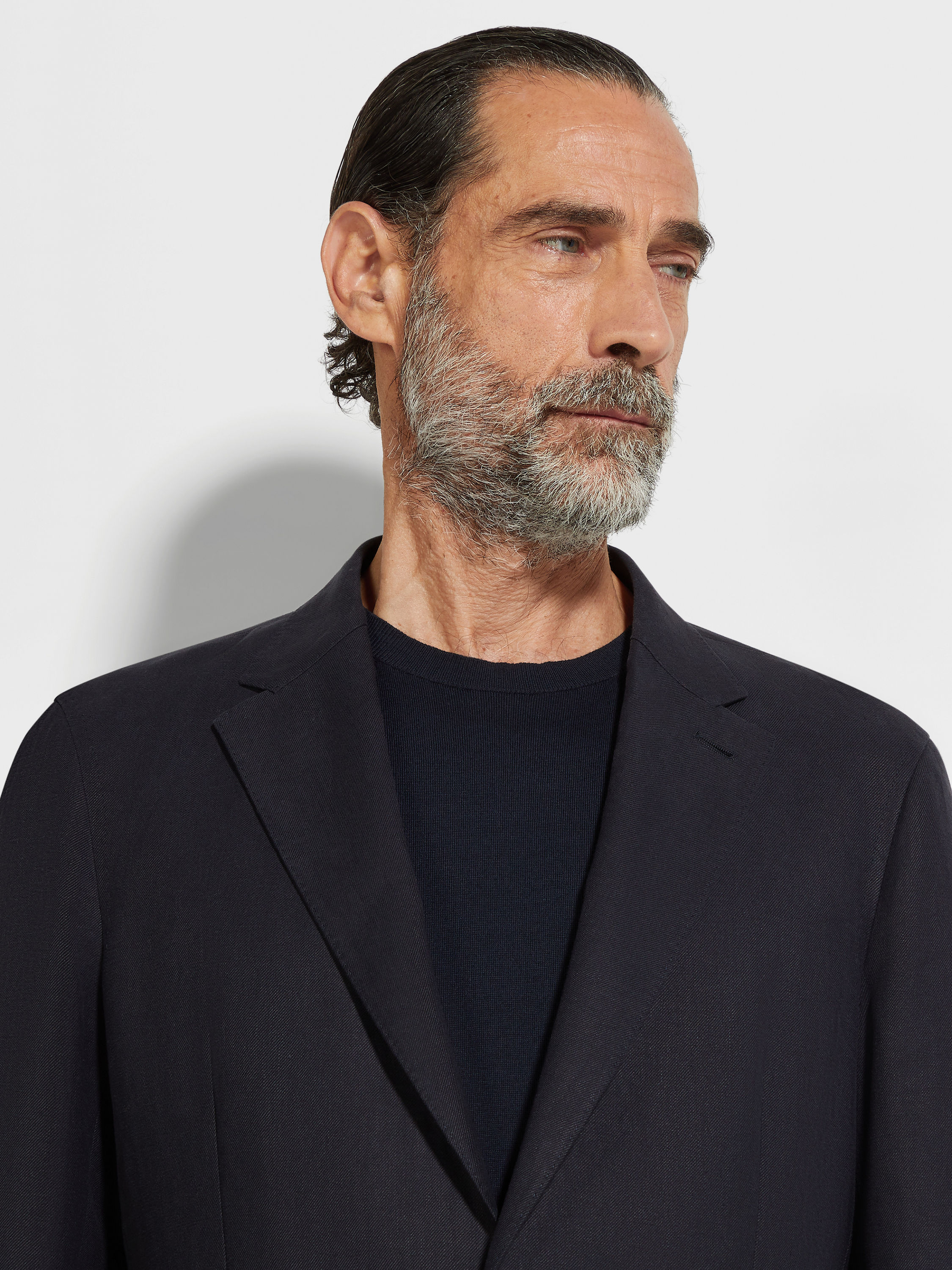 海军蓝 Oasi Lino 绿洲亚麻 Blue Flower 夹克 產品細節圖 #2