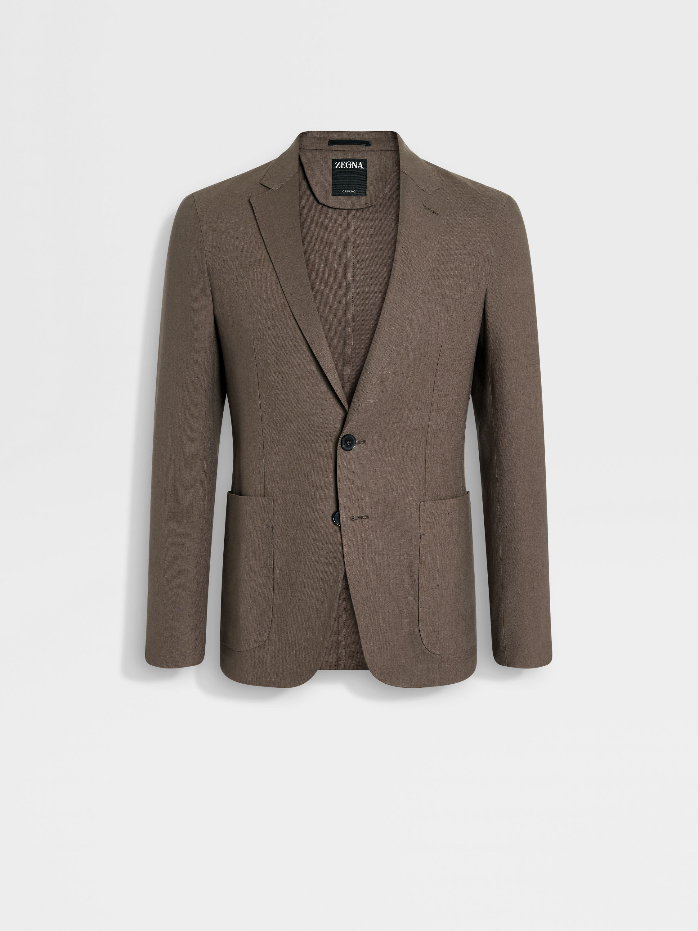 Dark Taupe Oasi Lino Shirt Jacket Main product photo