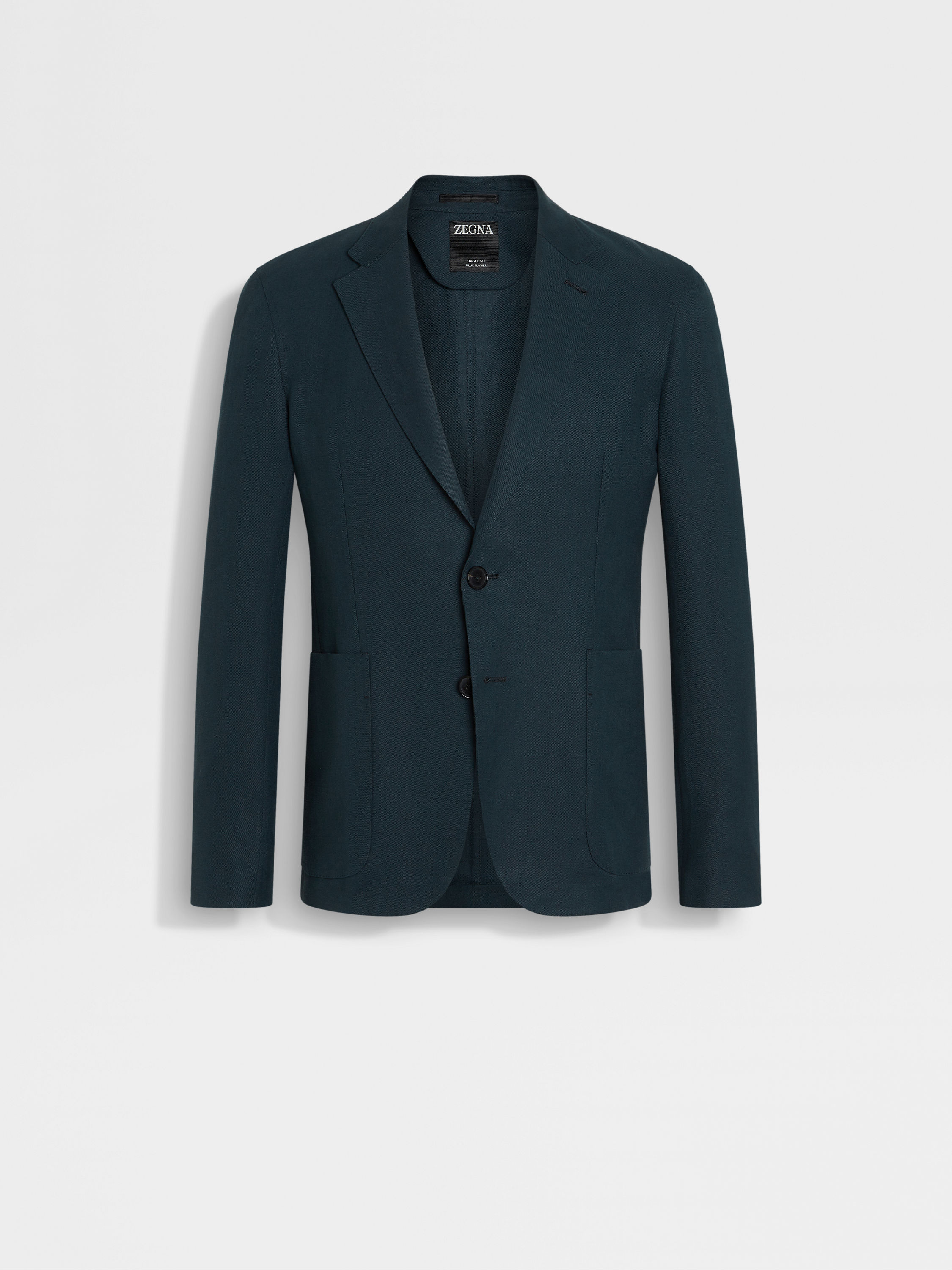 深蓝绿色 Oasi Lino 绿洲亚麻 Blue Flower 夹克 產品細節圖 #1