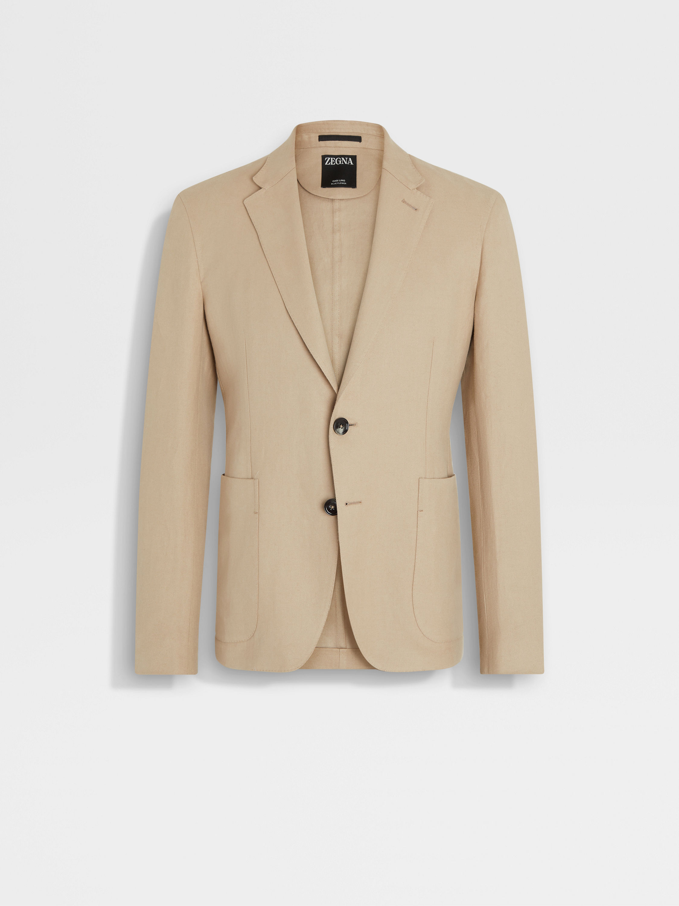 Light Beige Oasi Lino Blue Flower Jacket Product detail photo #1