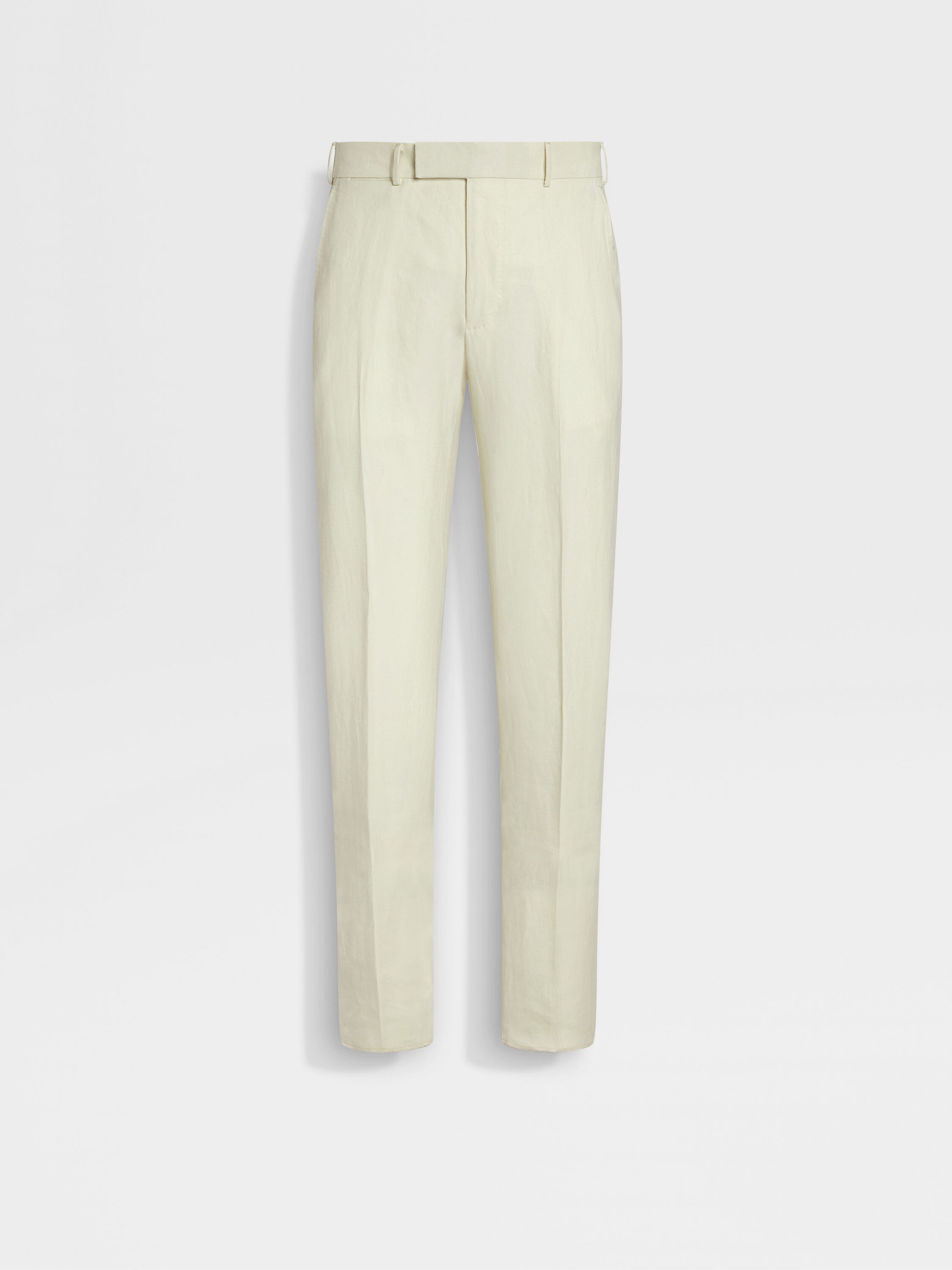Light Yellow Oasi Lino Blue Flower Pants Main product photo