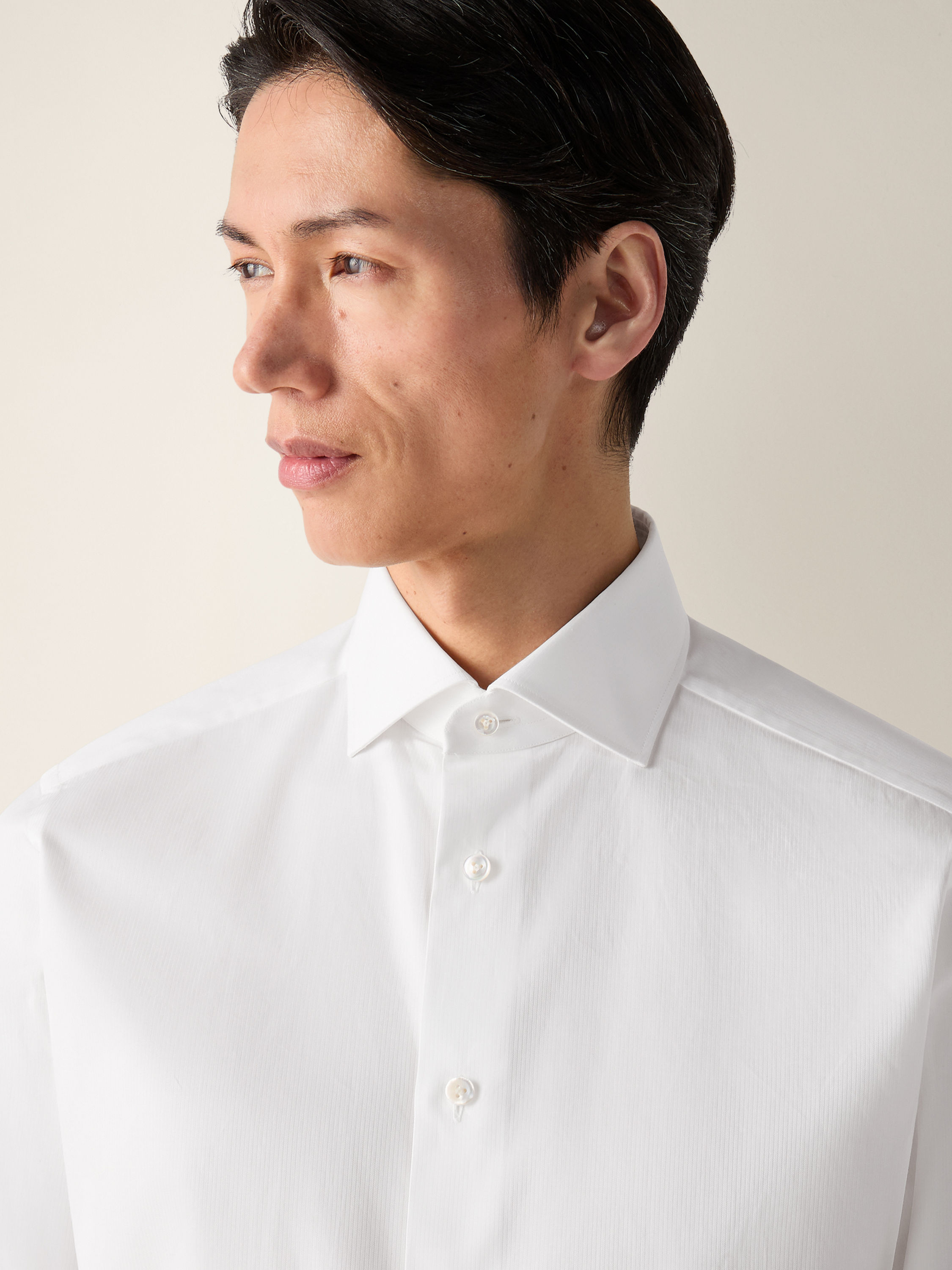 White Micro-striped Centoventimila Cotton Shirt Product detail photo #1