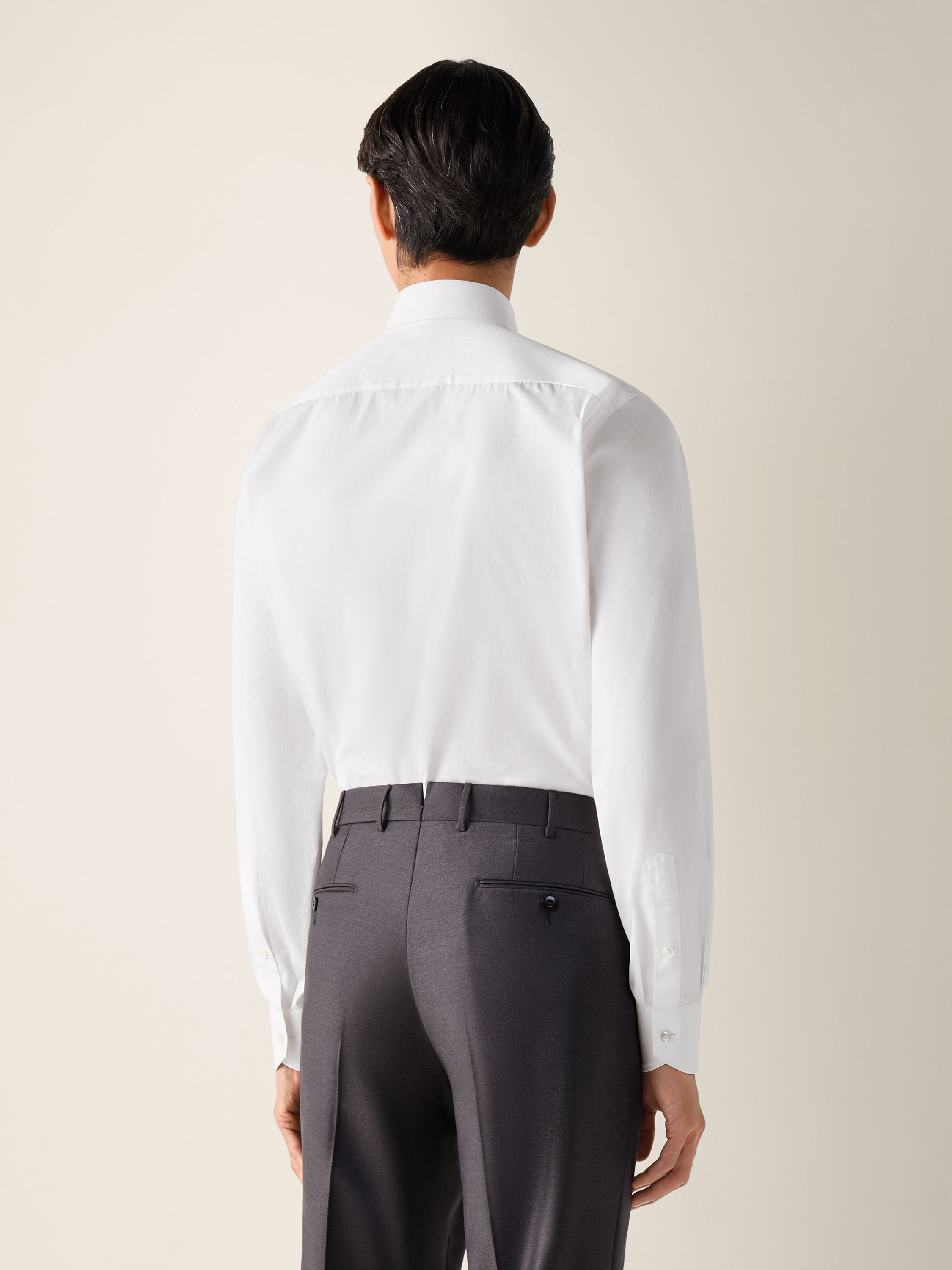 White Micro-striped Centoventimila Cotton Shirt Product detail photo #3