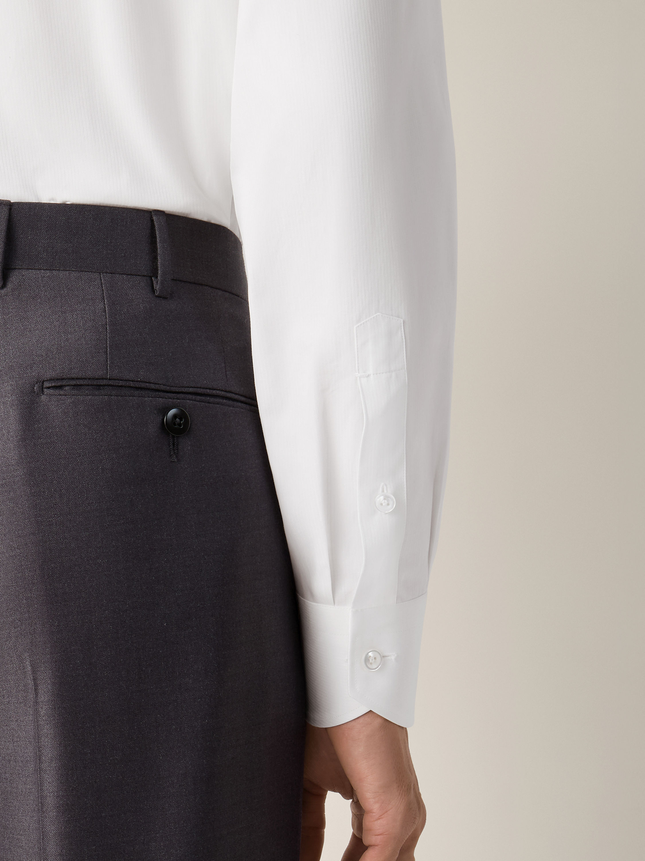 White Micro-striped Centoventimila Cotton Shirt Product detail photo #4