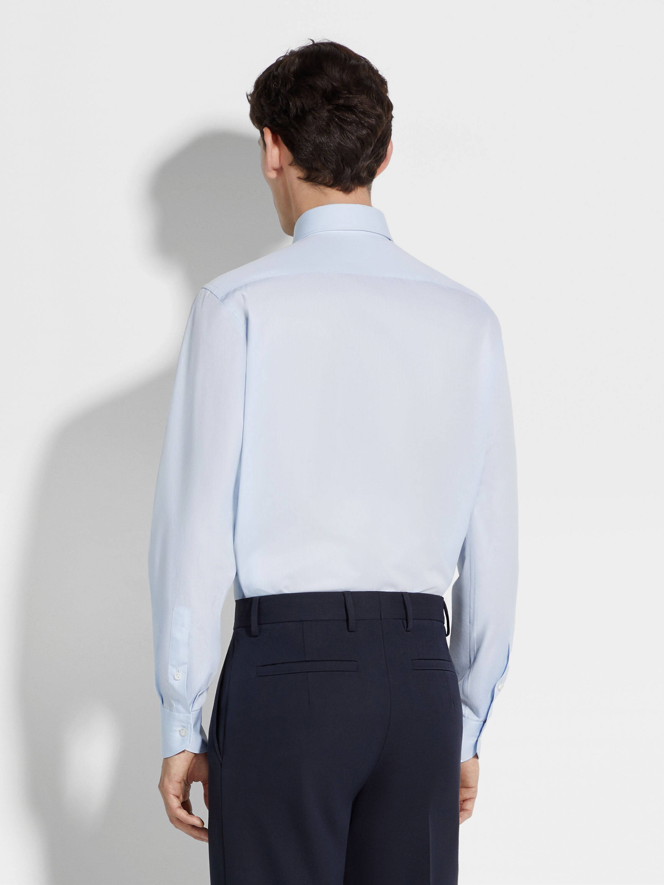 浅蓝色细条纹 Centoventimila 棉质衬衫 产品细节图 #3