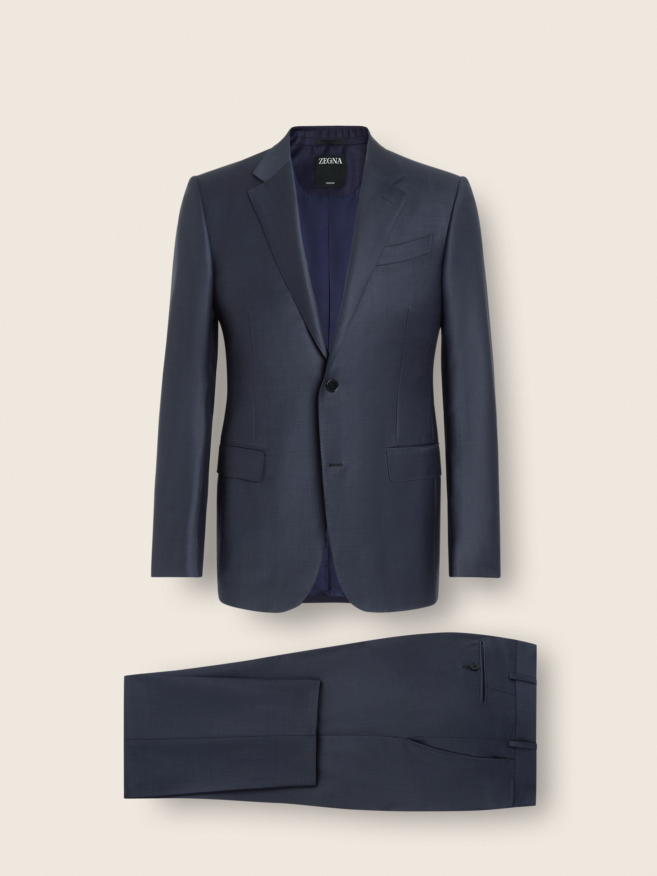 深蓝色 Trofeo 羊毛西装 產品細節圖 #1