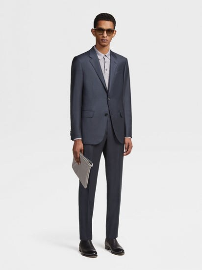 Dark Blue Trofeo Wool Suit FW25 22452160 | Zegna MO