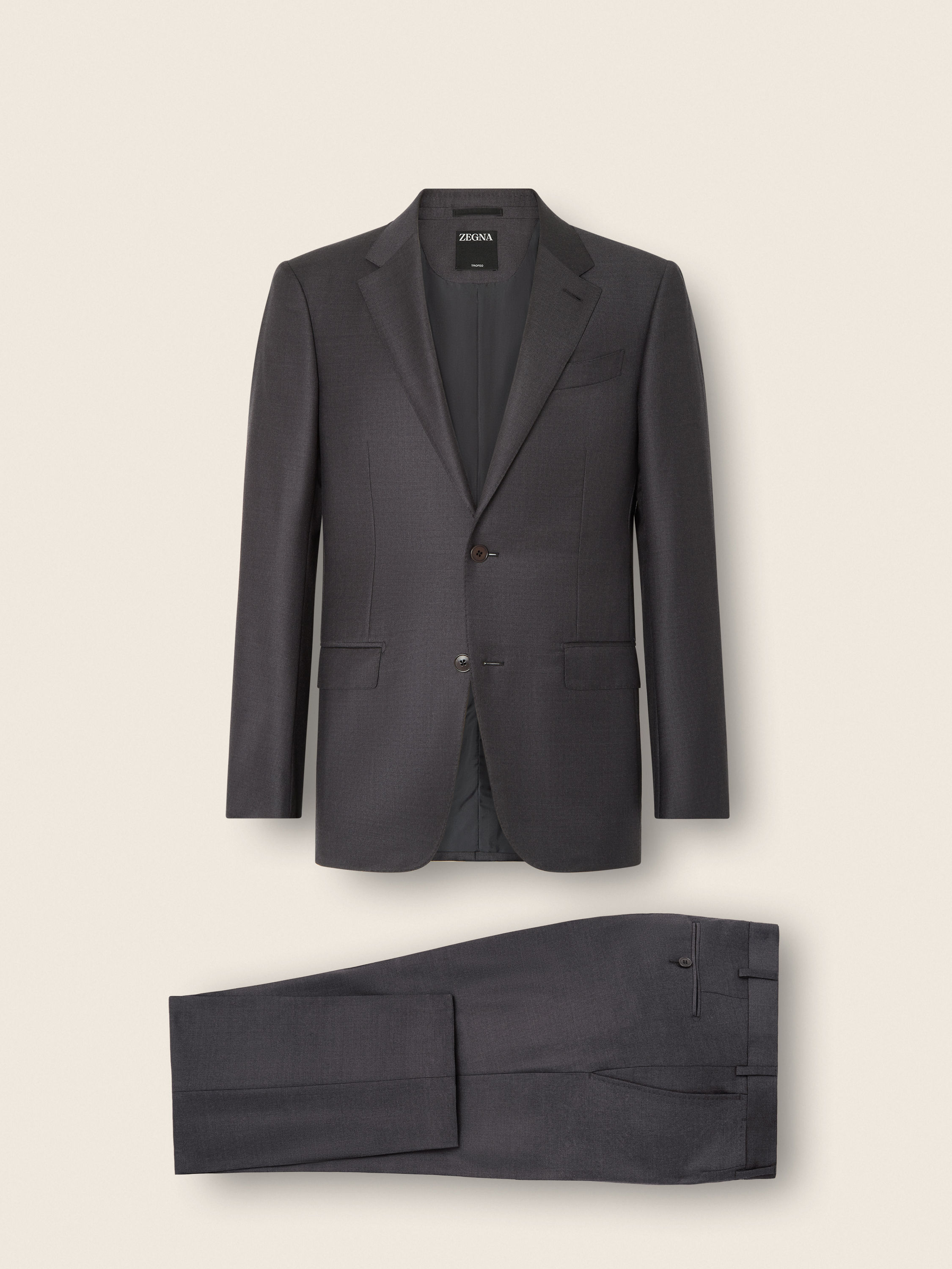 Dark Grey Trofeo Wool Suit Product detail photo #1