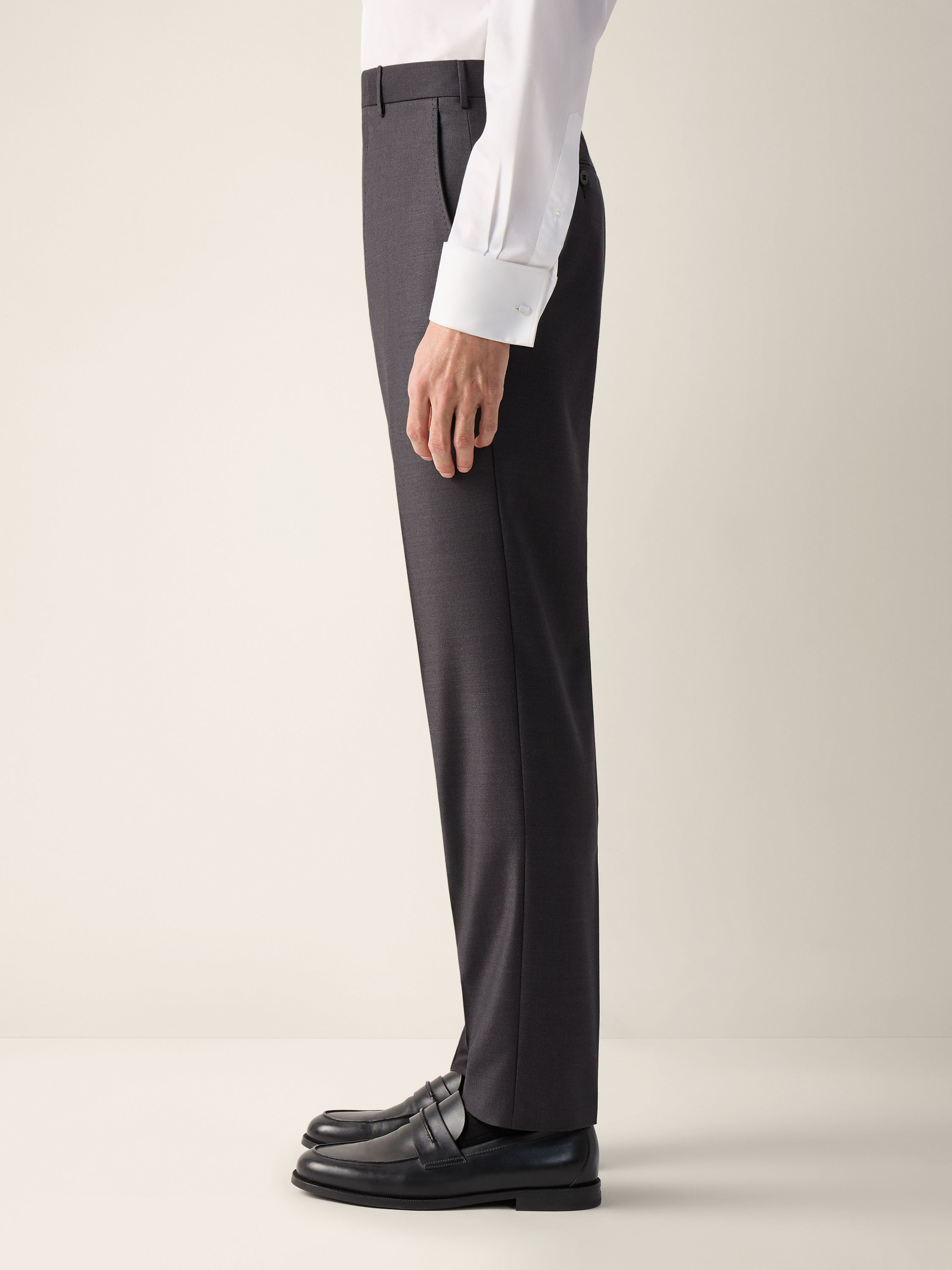 深灰色 Trofeo 羊毛长裤 产品细节图 #2