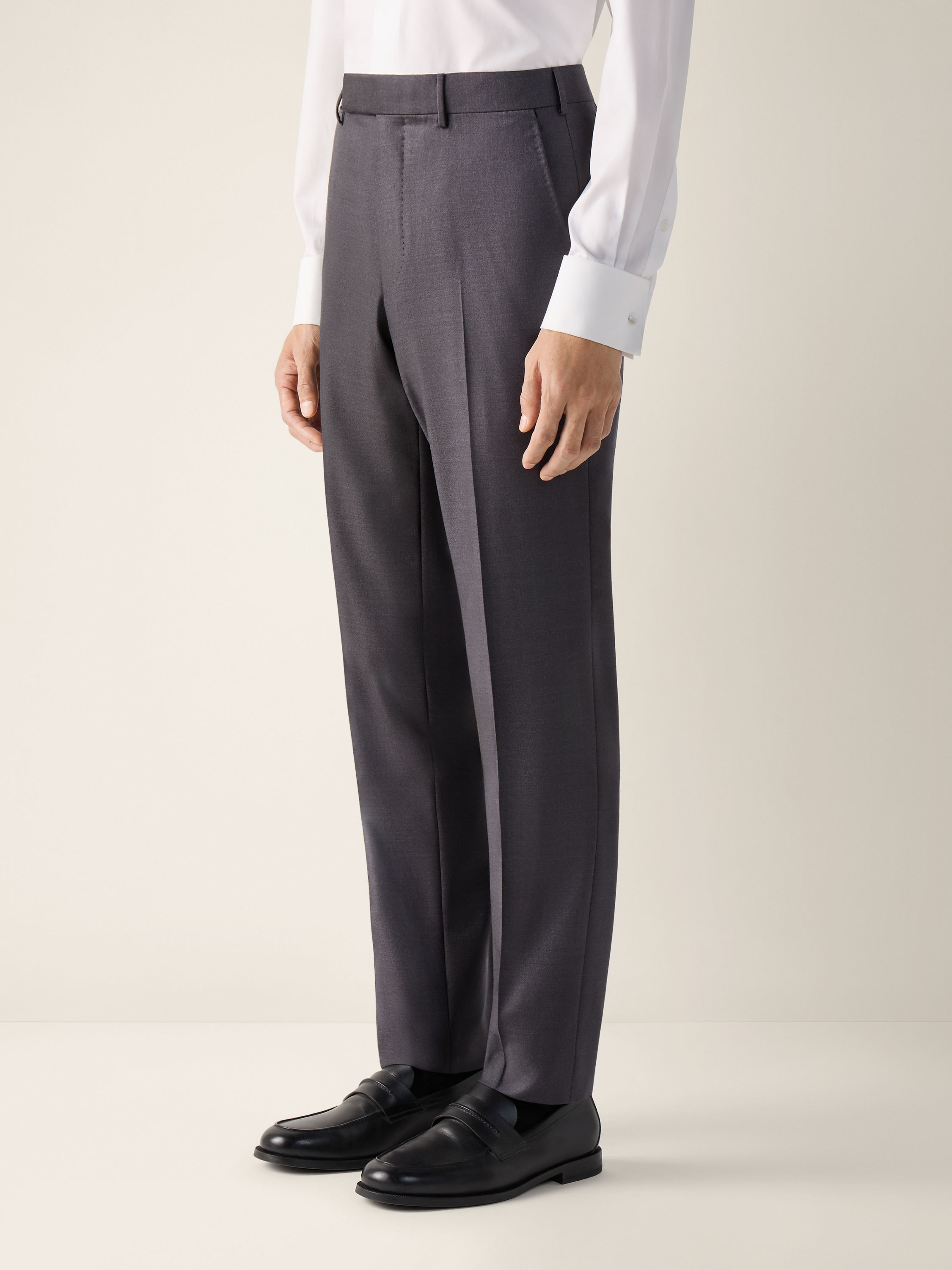 深灰色 Trofeo 羊毛长裤 产品细节图 #3