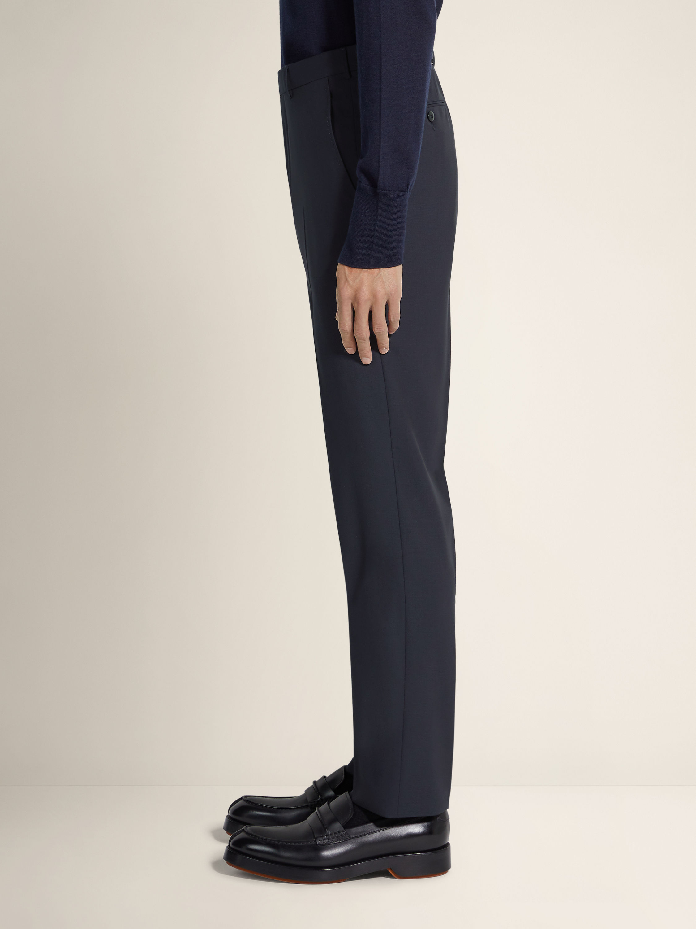 Navy Blue High Performance™ Wool Pants Product detail photo #2