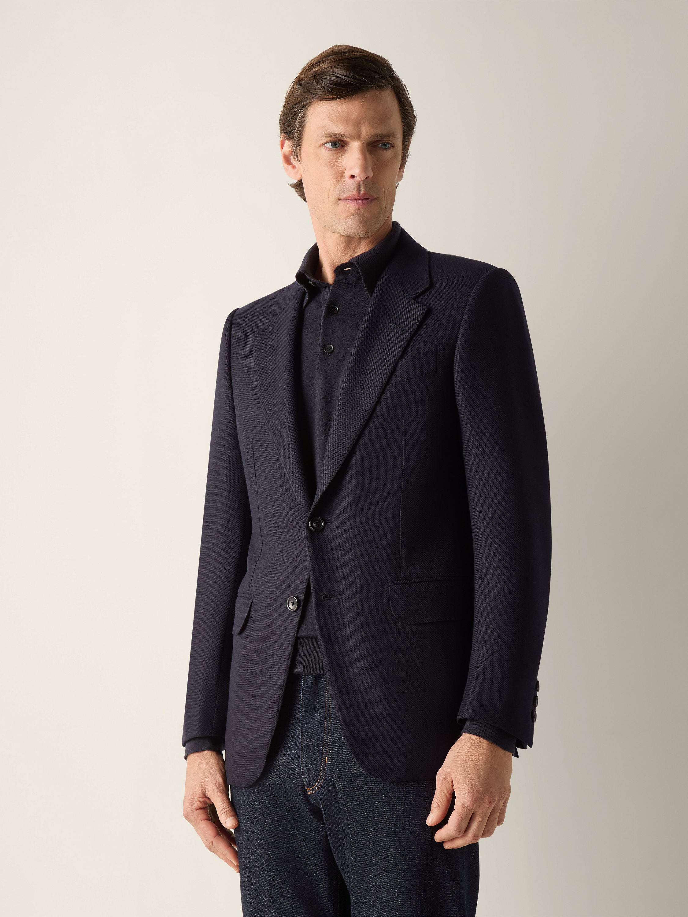 Navy Blue Trofeo 15milmil15 Wool Jacket Product detail photo #3