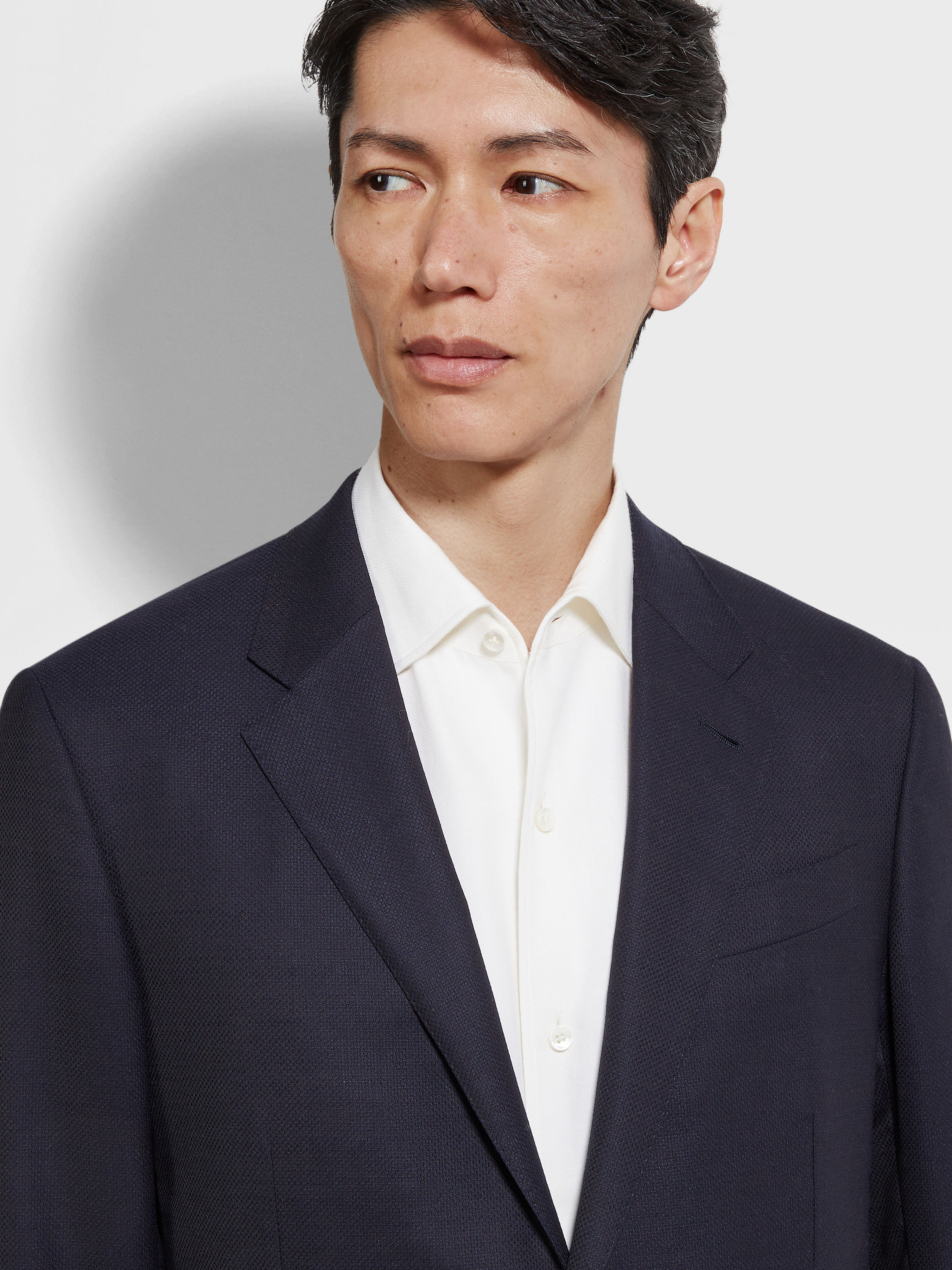 海军蓝 Trofeo Comfort 羊毛及桑蚕丝夹克 产品细节图 #2