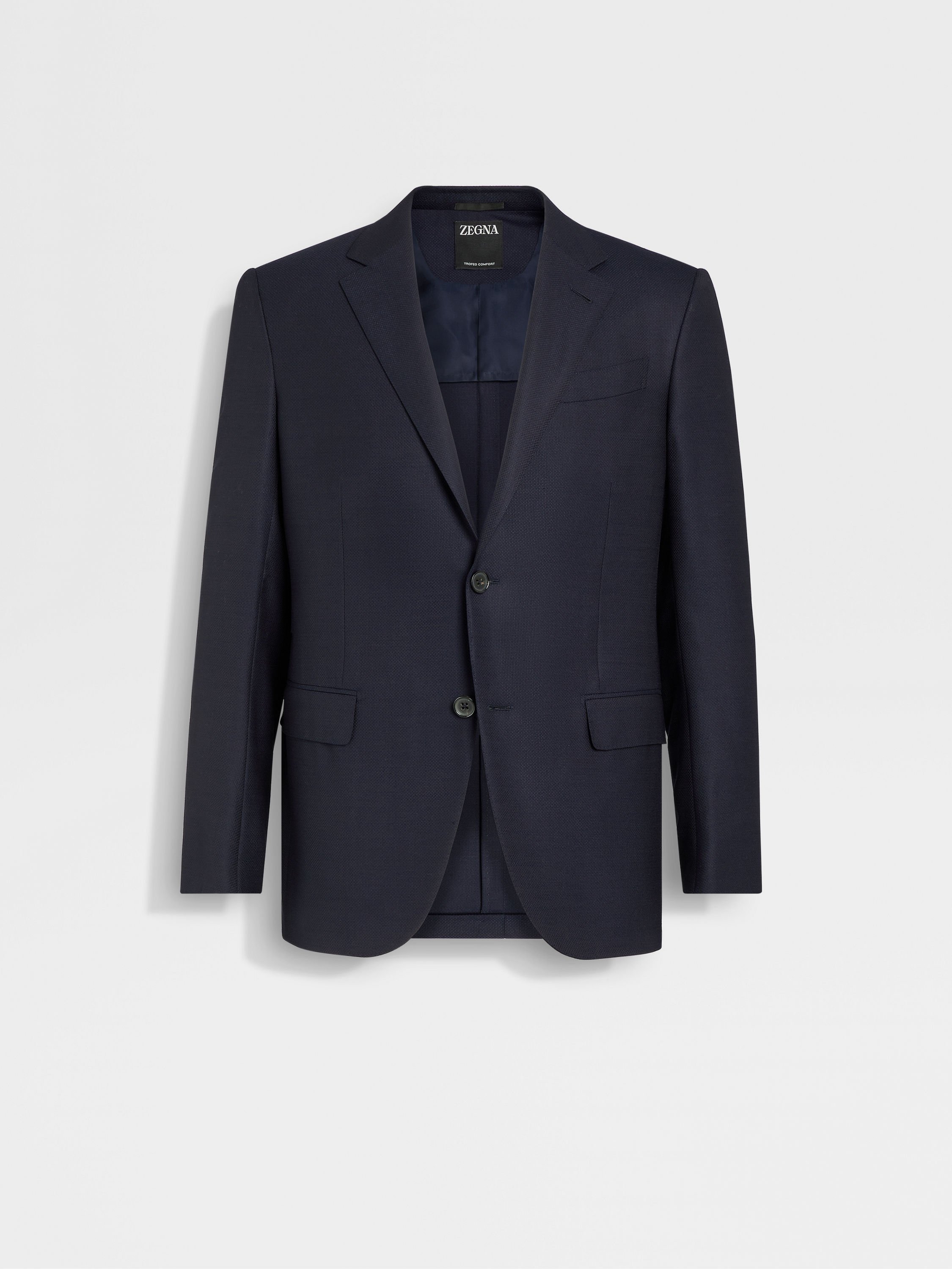 Navy Blue Trofeo™ Comfort Stretch Wool and Silk Jacket Main product photo