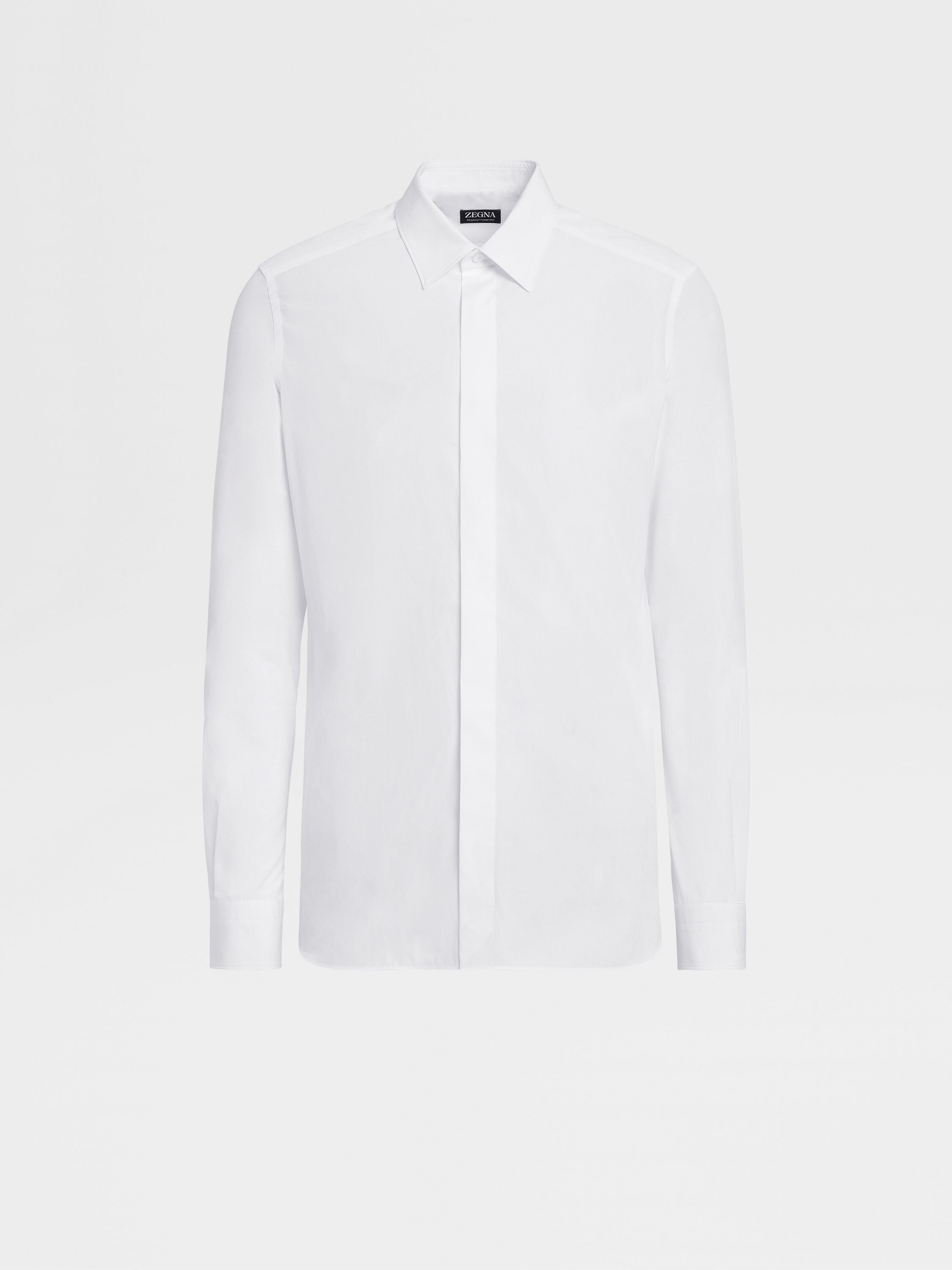 白色 Trofeo™ Comfort 棉质长袖精裁衬衫
