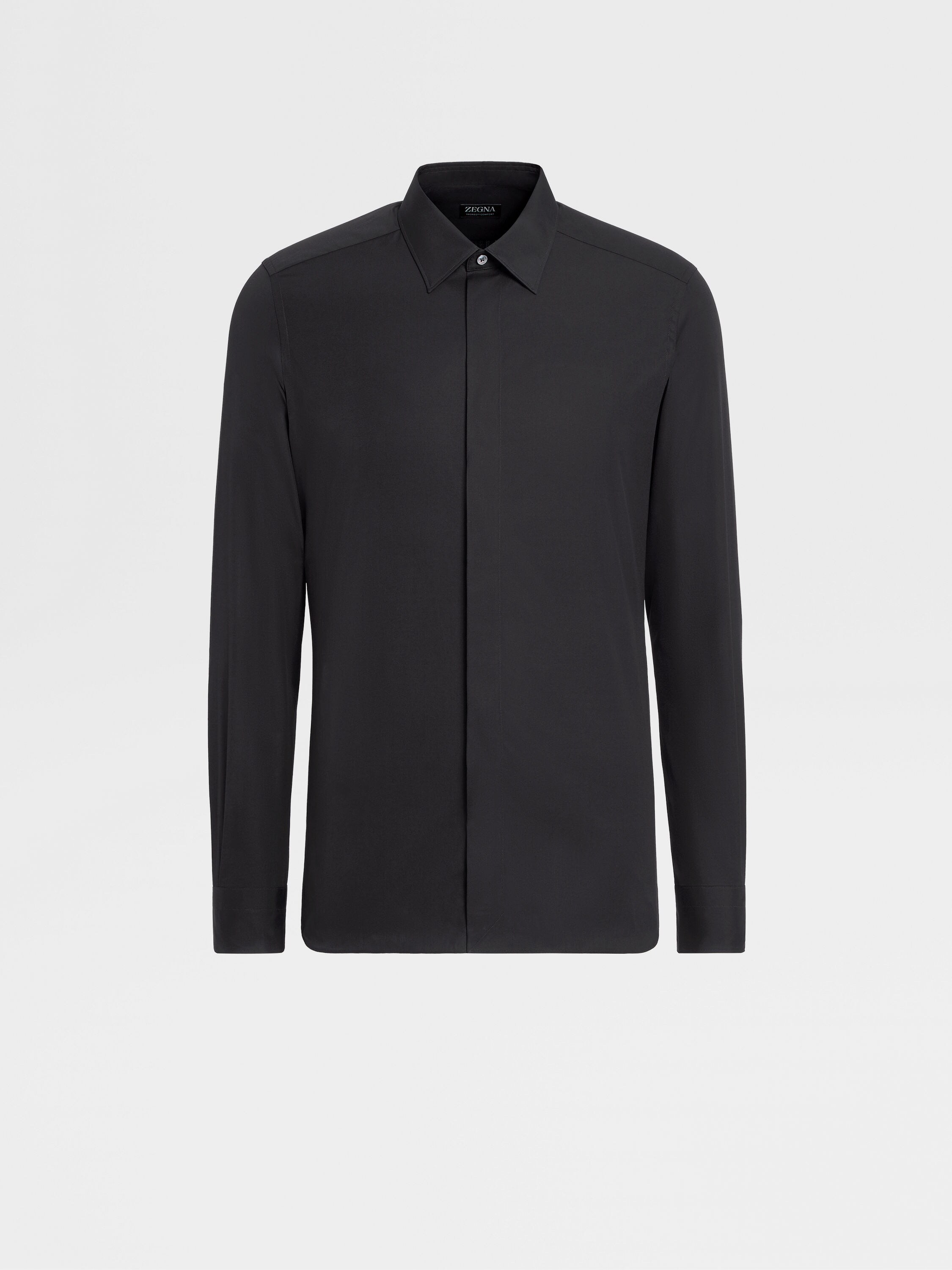 Black Trofeo™ Comfort Cotton Long-sleeve Tailoring Shirt