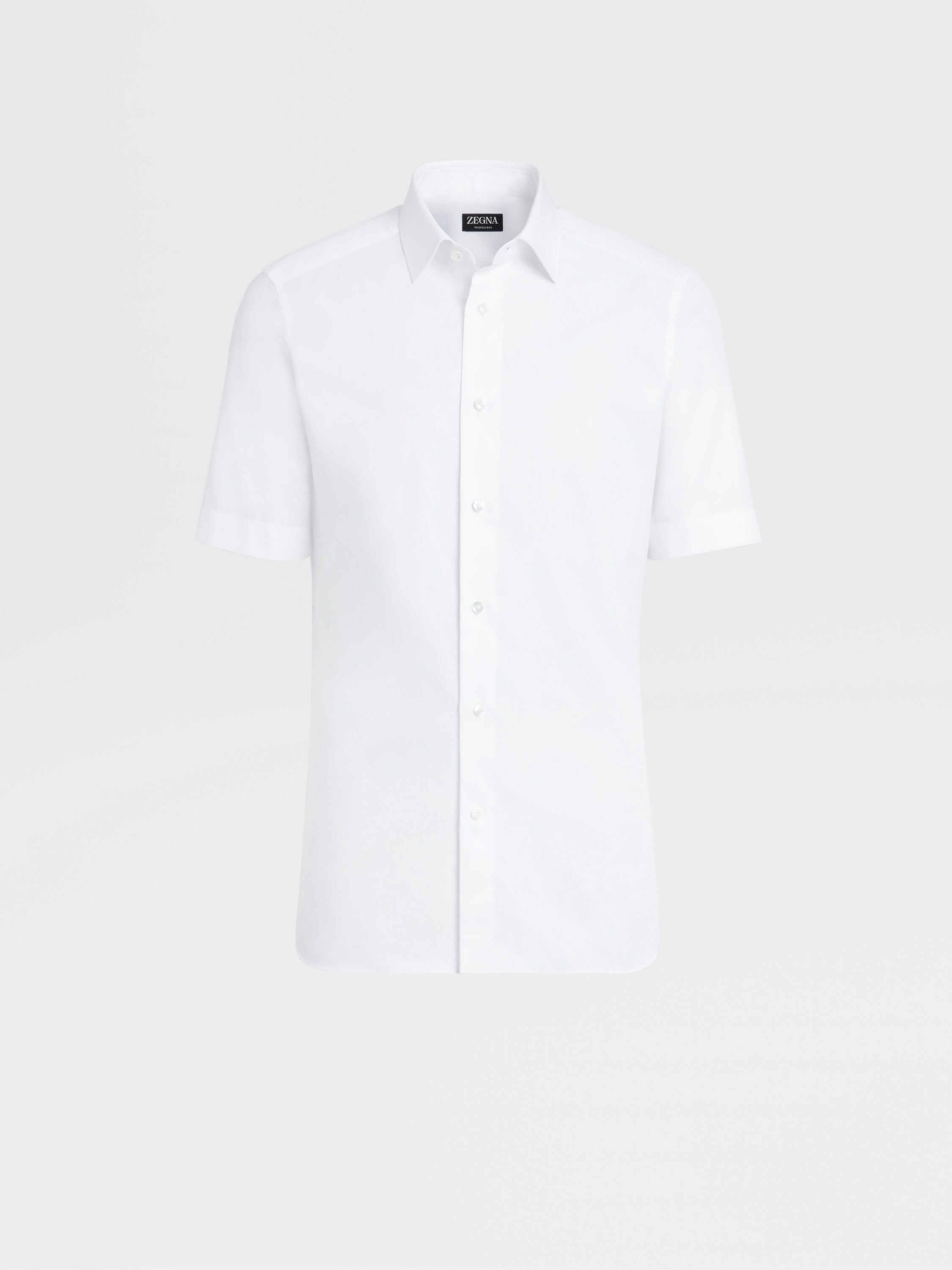 白色 Trofeo™ 600 棉质及桑蚕丝衬衫