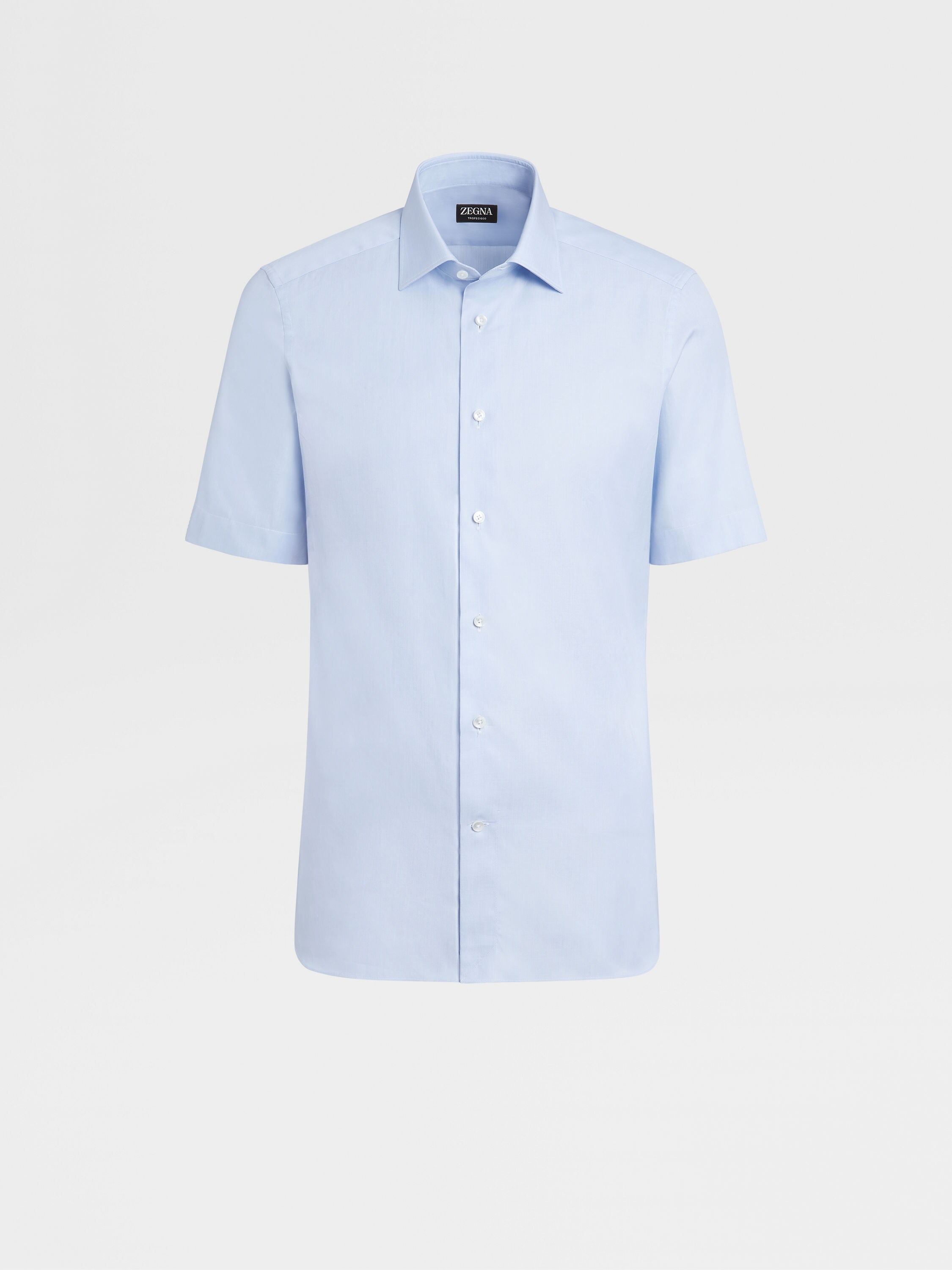 Light Blue Trofeo™ 600 Cotton and Silk Shirt Main product photo