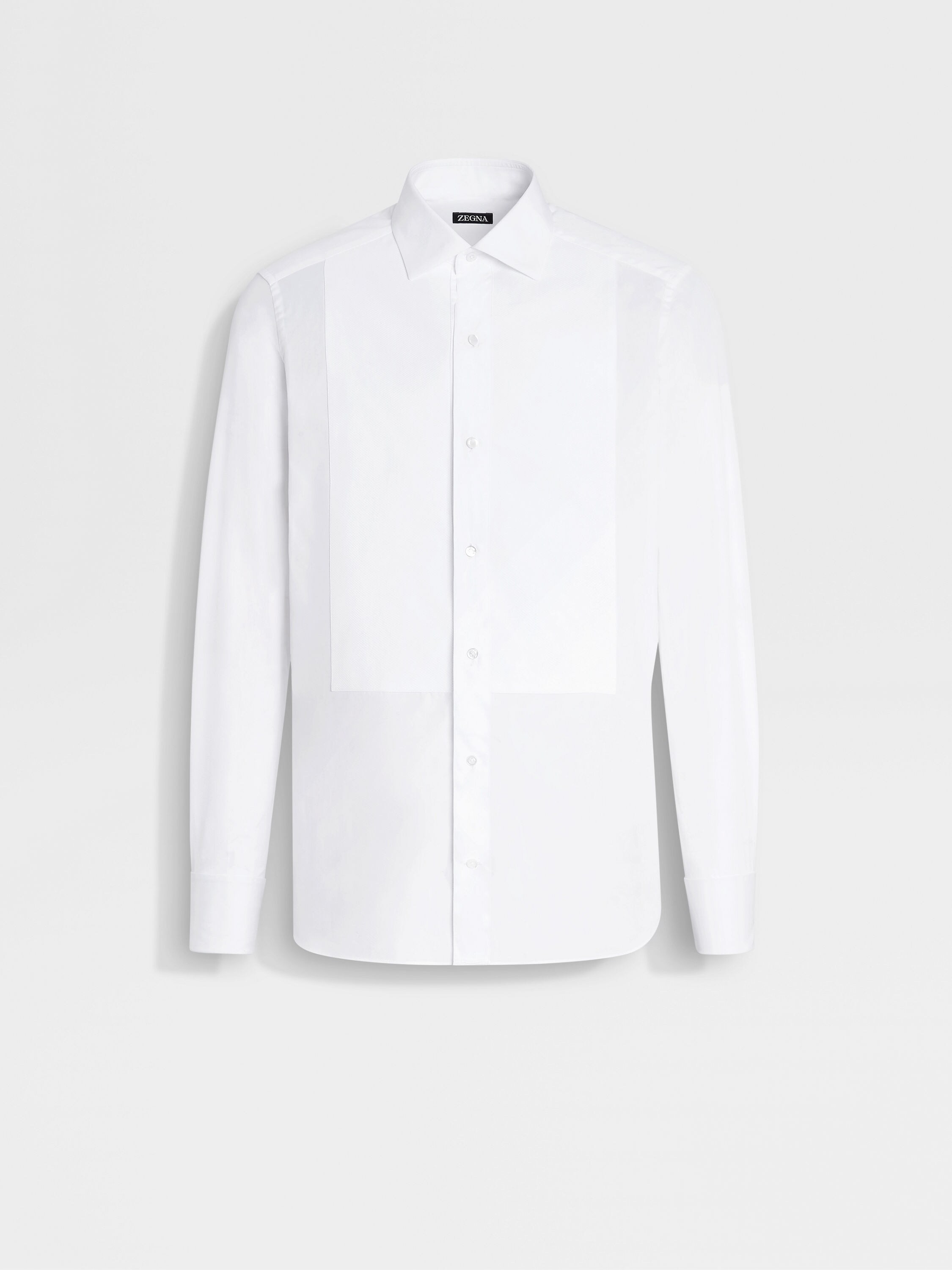 荧光白棉质礼服衬衫