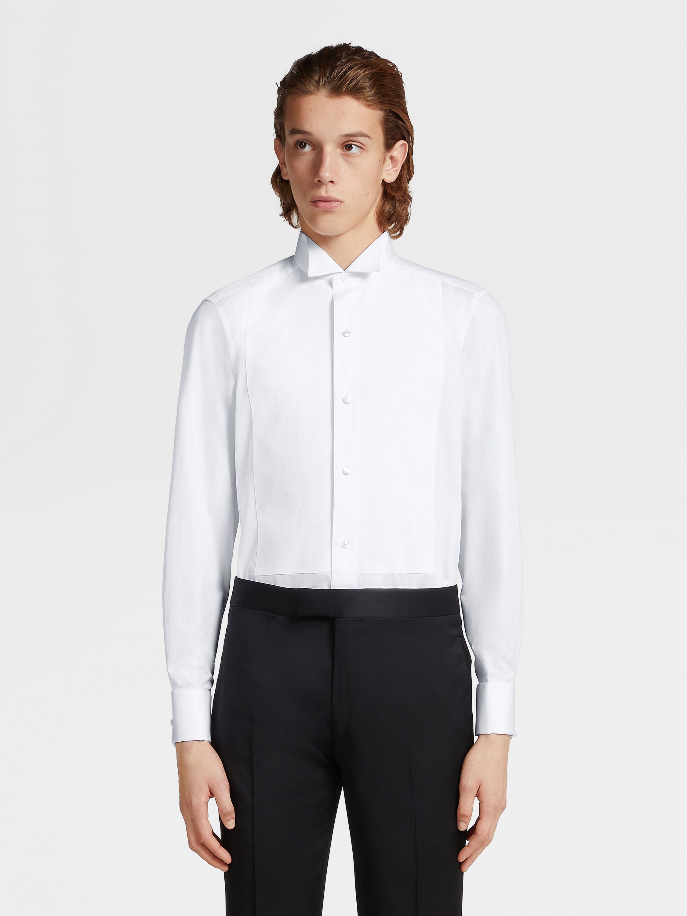 荧光白棉质礼服衬衫 产品细节图 #1