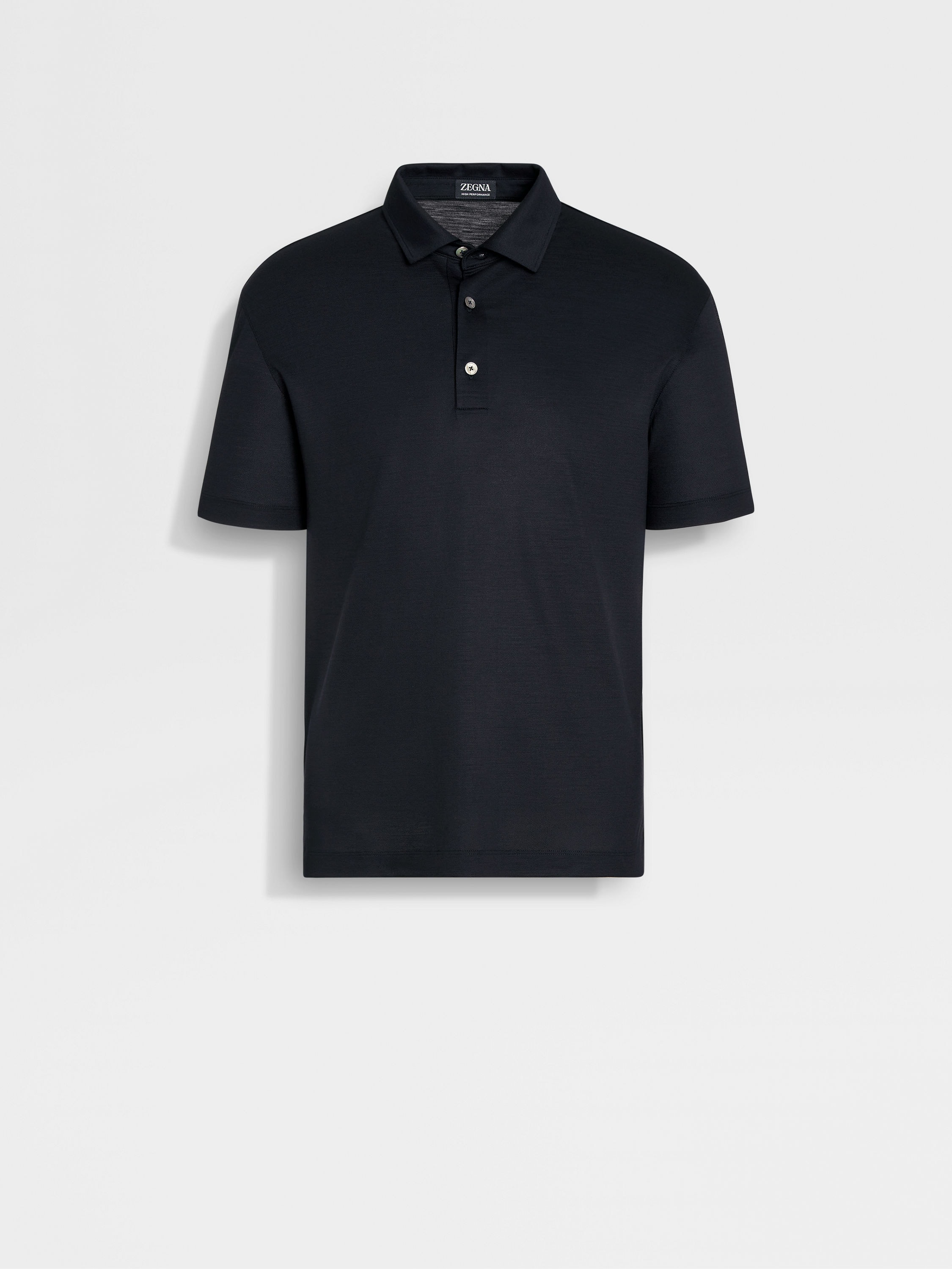 海军蓝 High Performance™ 羊毛珠地布 Polo 衫 产品主图