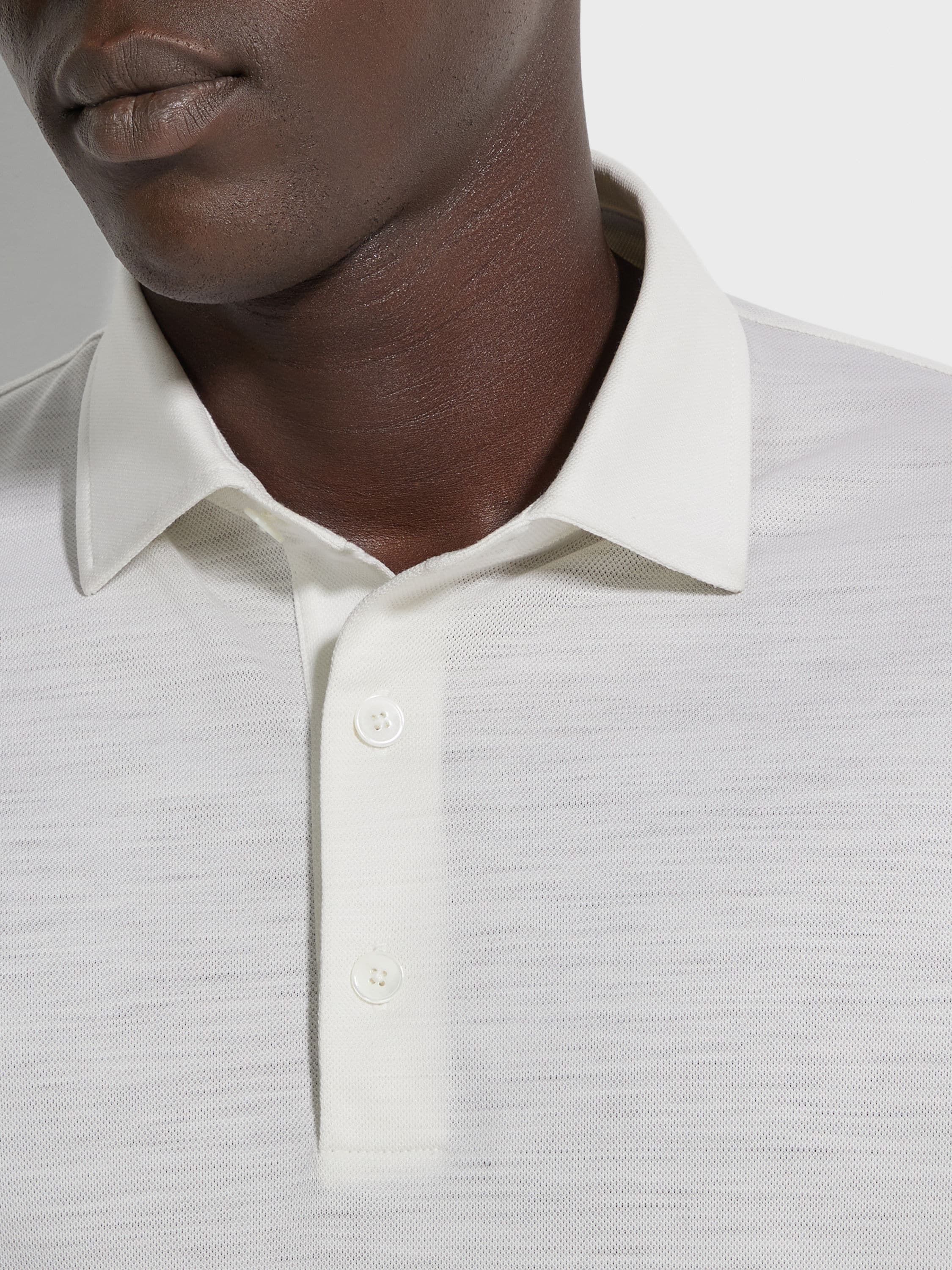 White High Performance™ Wool Piquet Polo Shirt Product detail photo #1