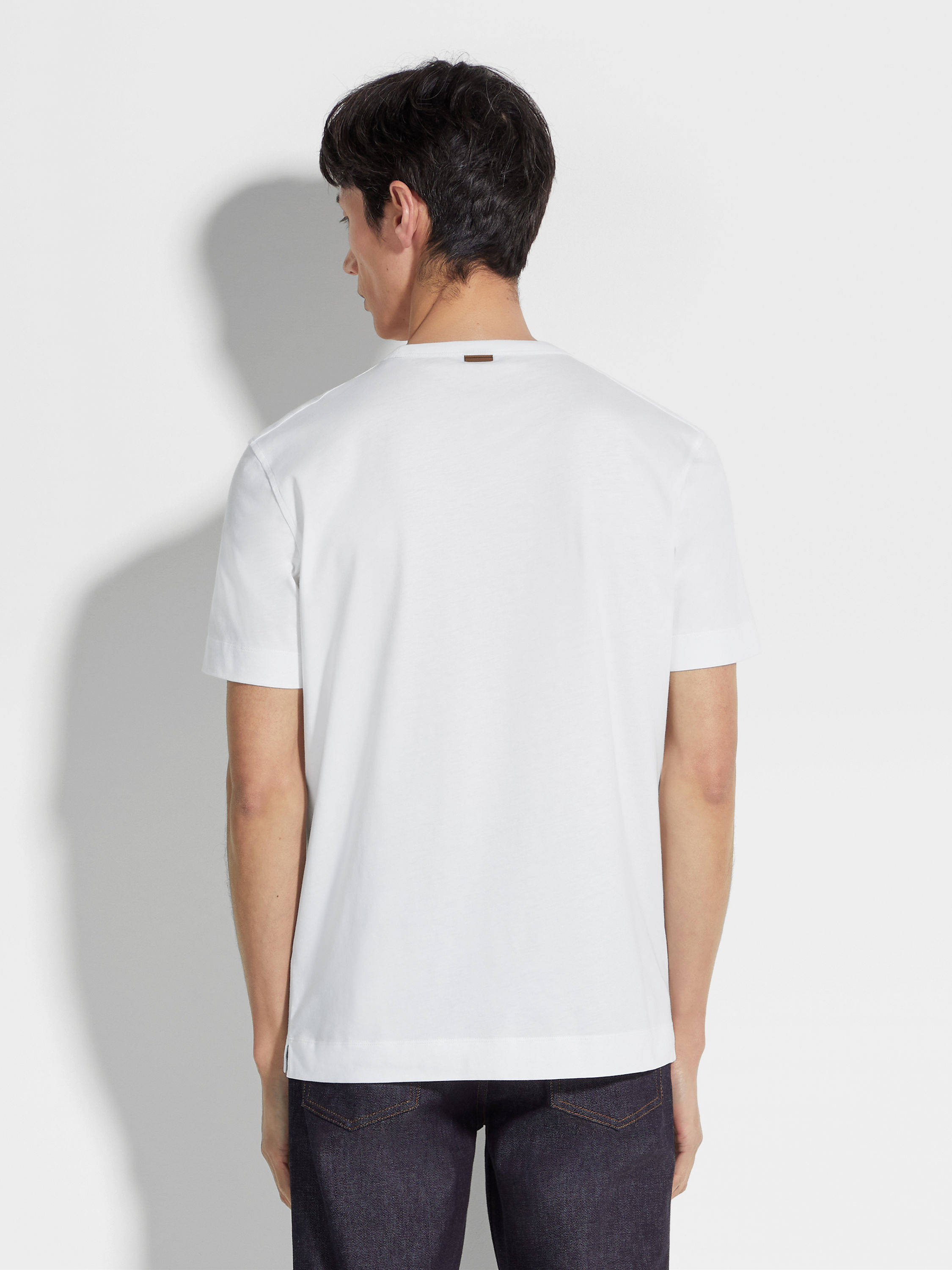 Optical White Cotton T-shirt Product detail photo #4