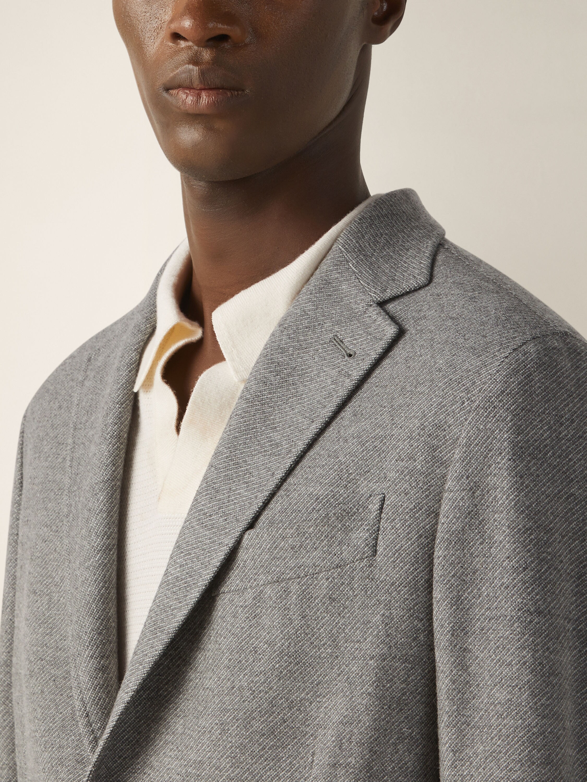Grey Mélange Trofeo Cashmere Shirt Jacket Product detail photo #2