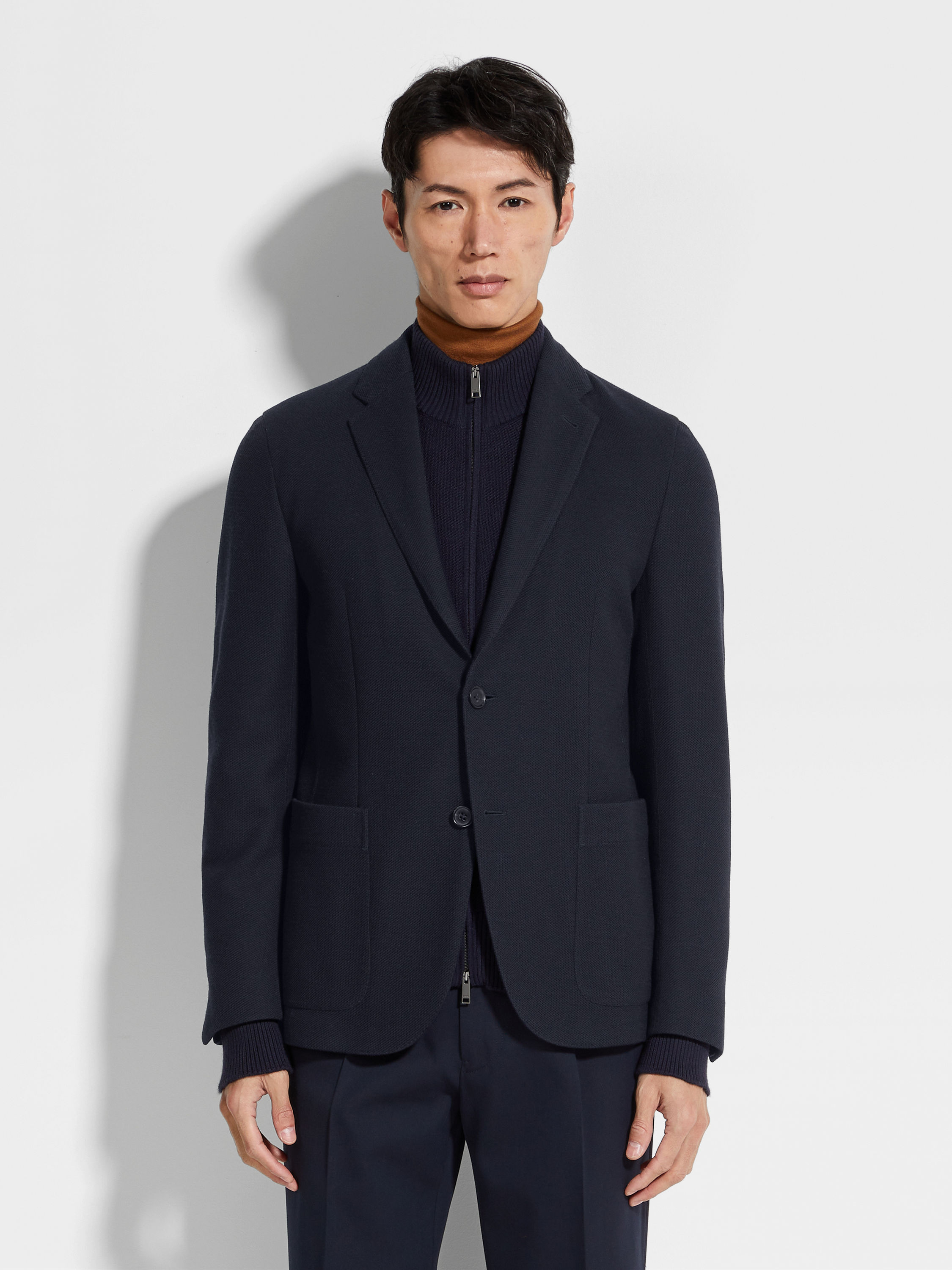 Navy Blue High Performance™ Jersey Jacket Product detail photo #3