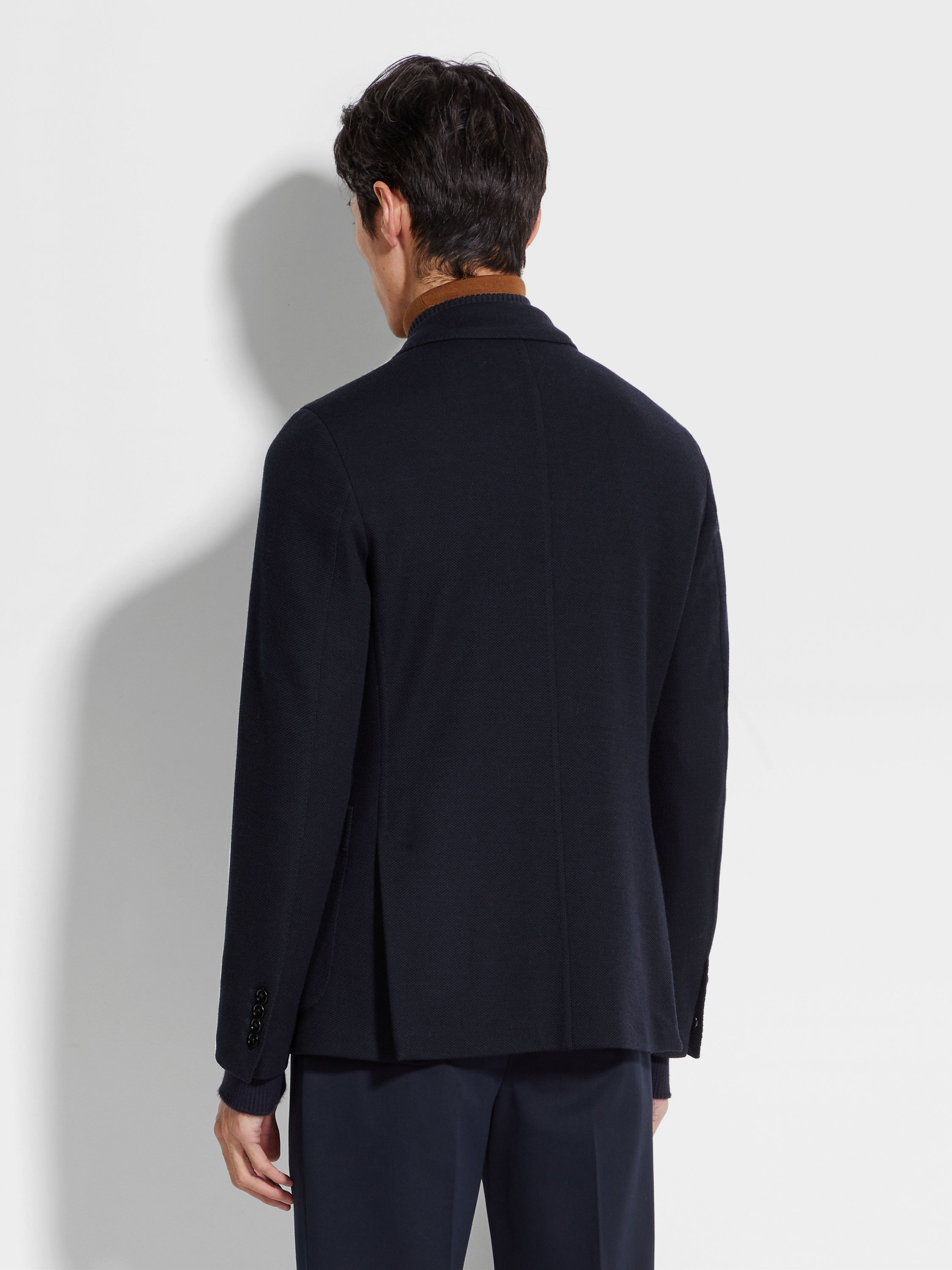 Navy Blue High Performance™ Jersey Jacket Product detail photo #4