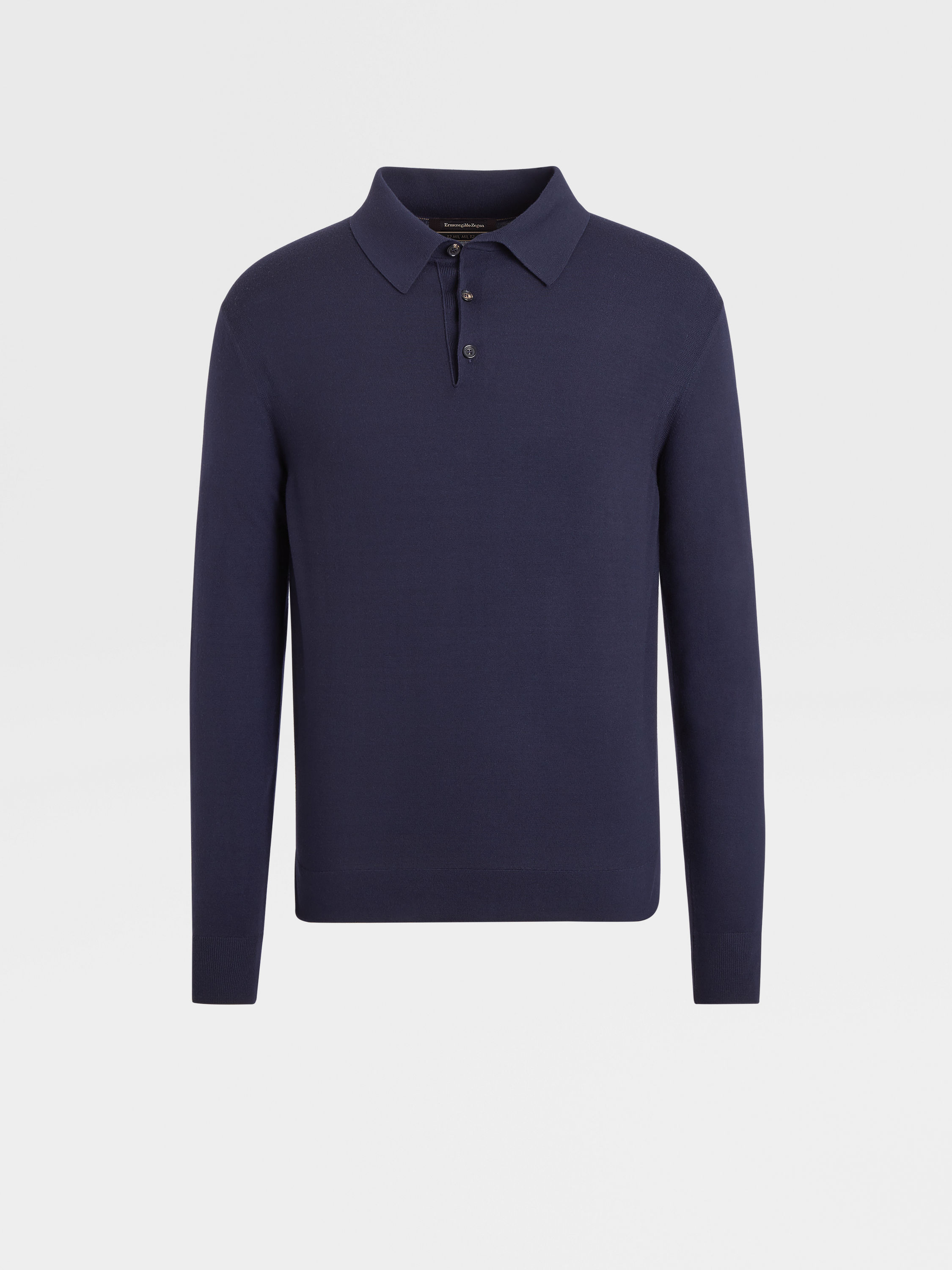 Navy Blue 12milmil12 Wool Polo Shirt FW24 23201155 | Zegna MO Navy Blue 12milmil12 Wool Polo Shirt FW24 23201155 | Zegna MO