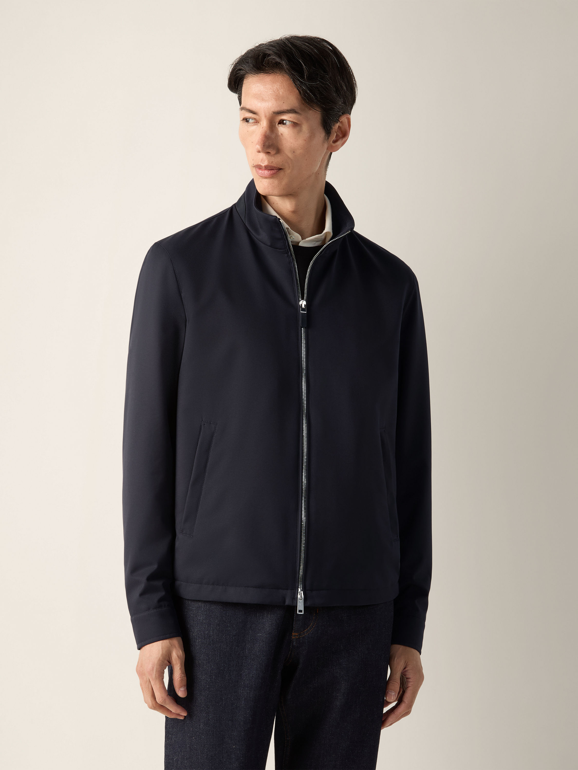 Navy Blue Microfiber Motorin 100cc Blouson Product detail photo #3