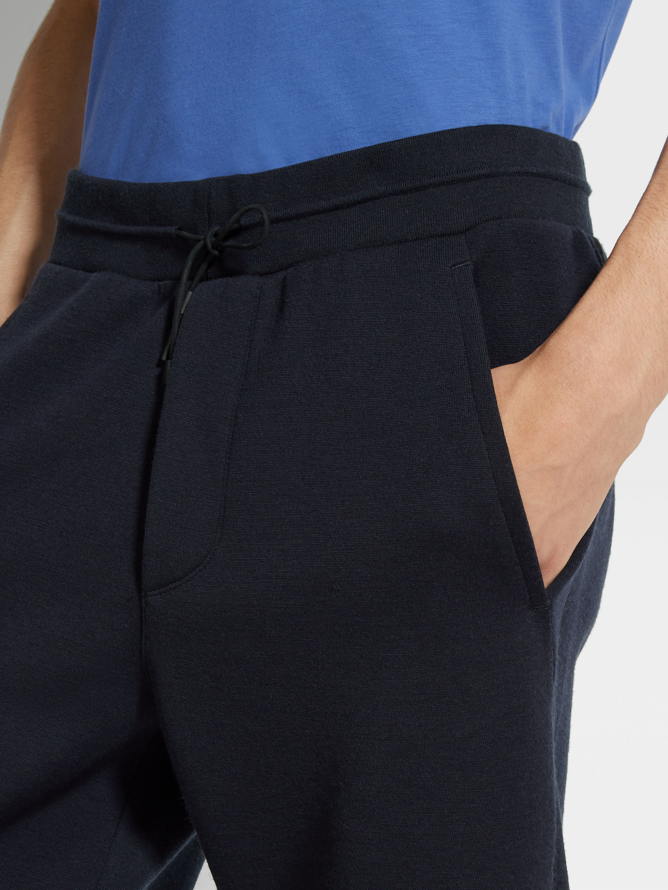 Navy Blue High Performance™ Wool Blend Joggers Product detail photo #1