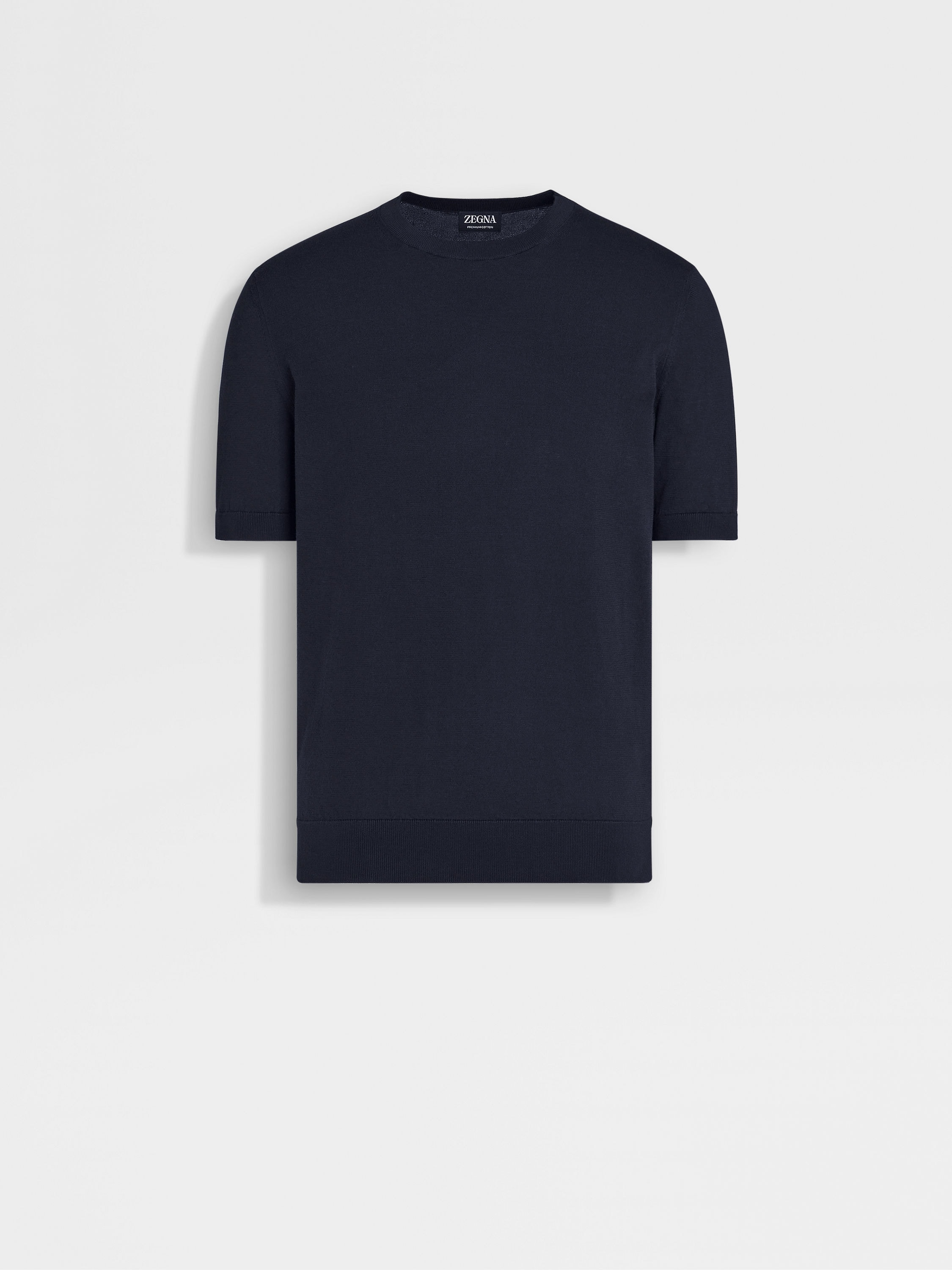 海军蓝 Premium 棉质针织圆领 T 恤