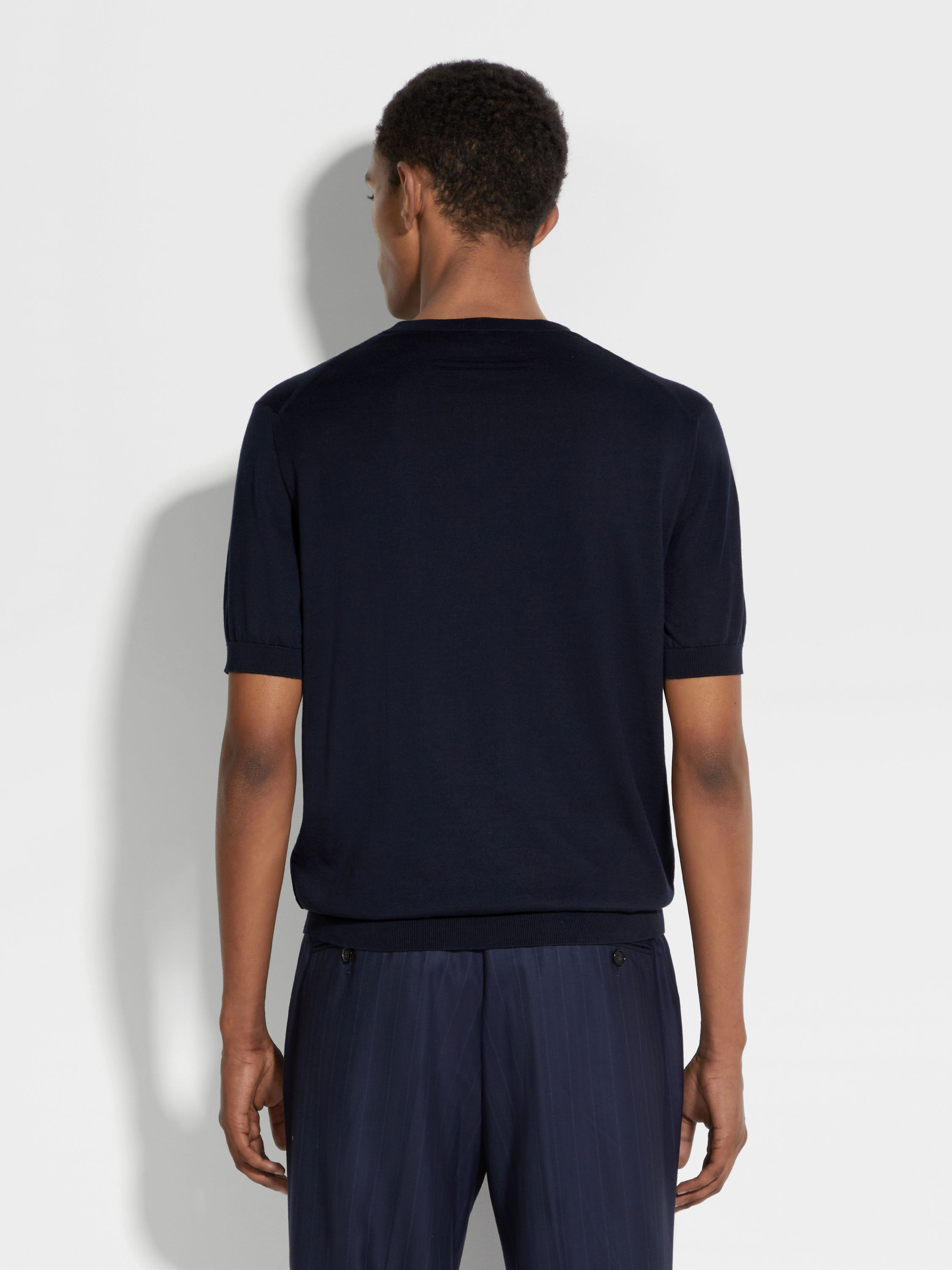 Navy Blue Premium Cotton T-shirt Product detail photo #4