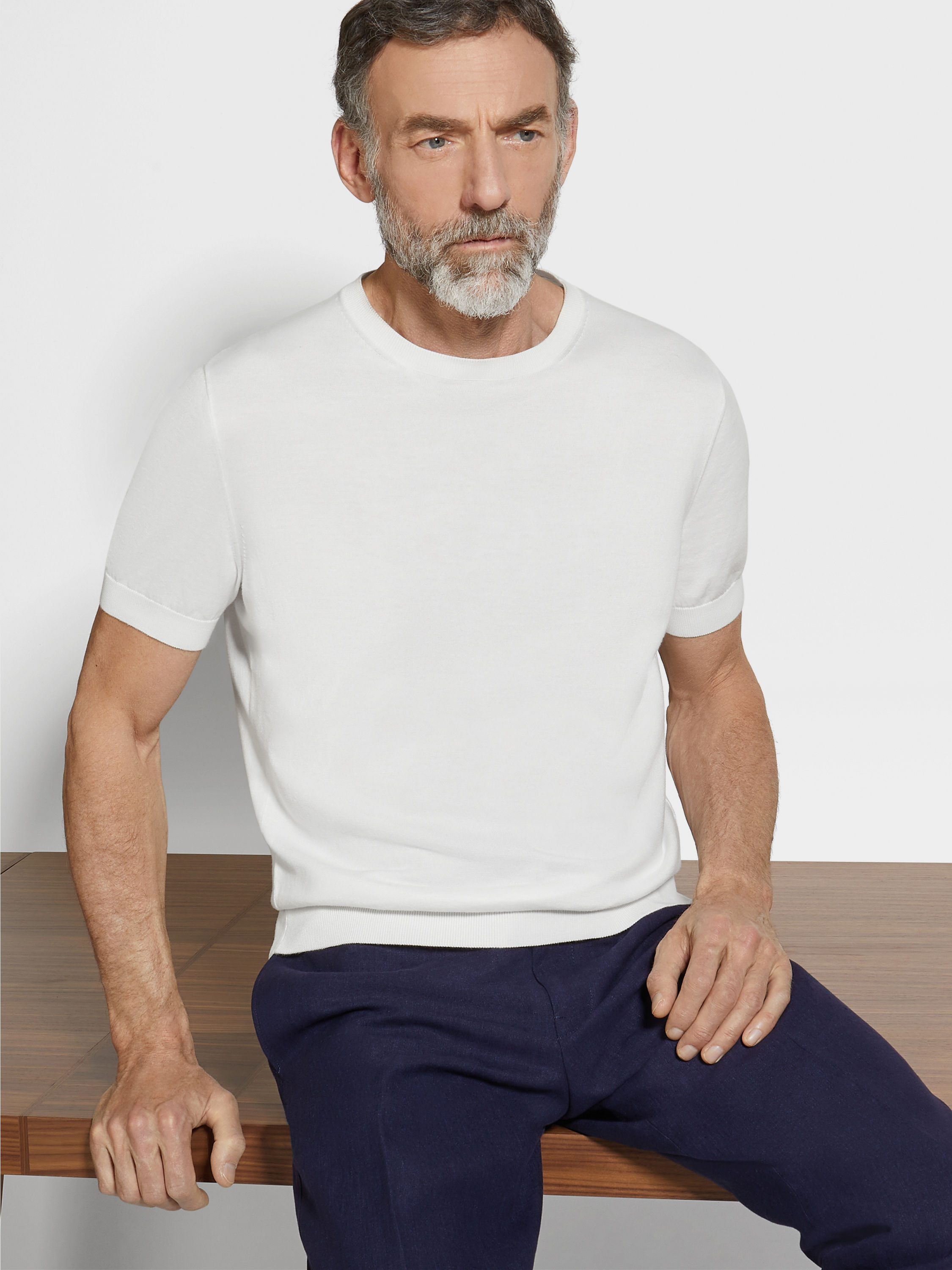 White Premium Cotton T-Shirt Product detail photo #2