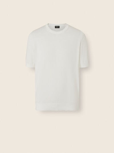 白色 premium 棉质针织圆领 t 恤