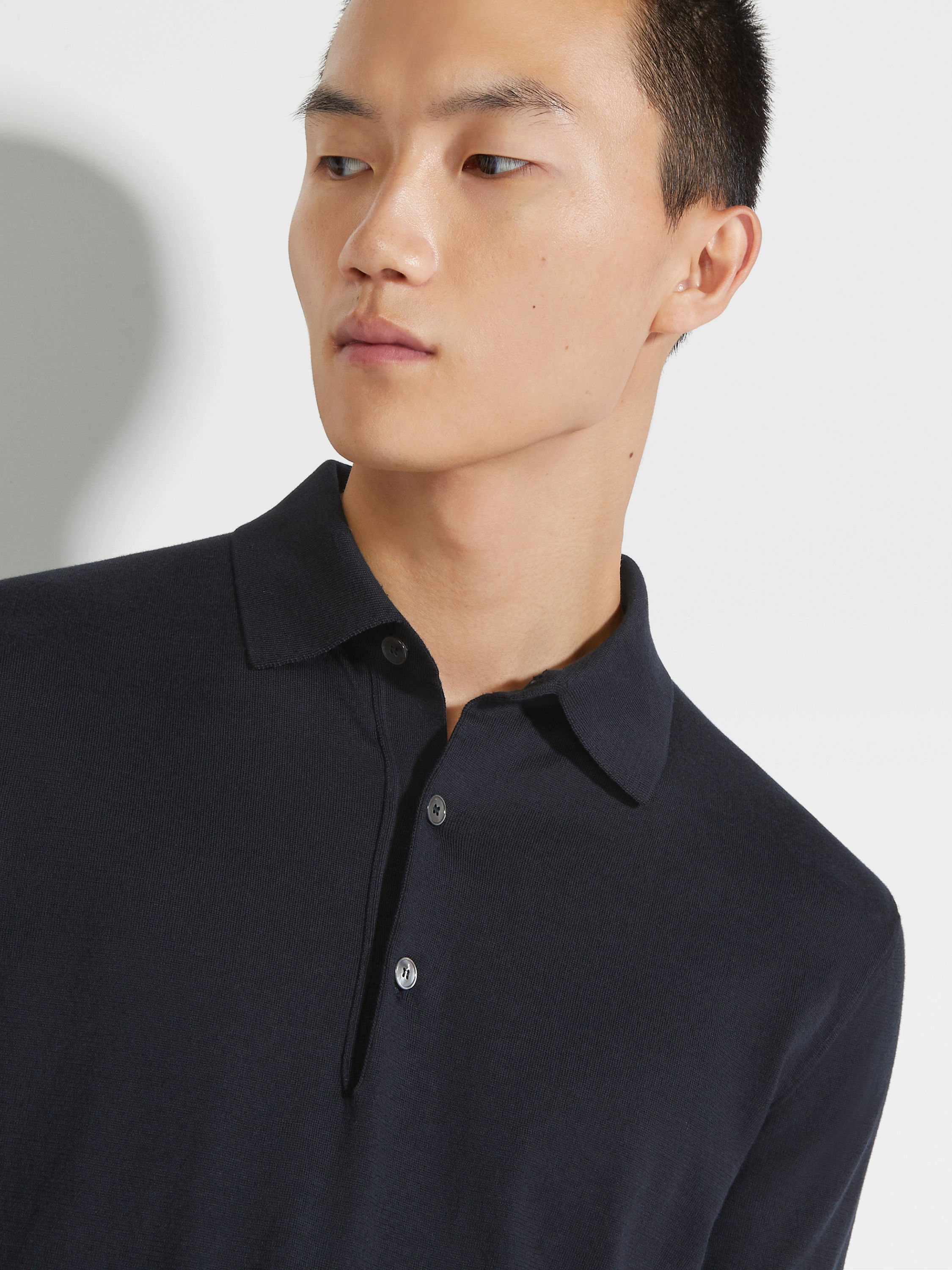Navy Blue Premium Cotton Polo Shirt Product detail photo #1