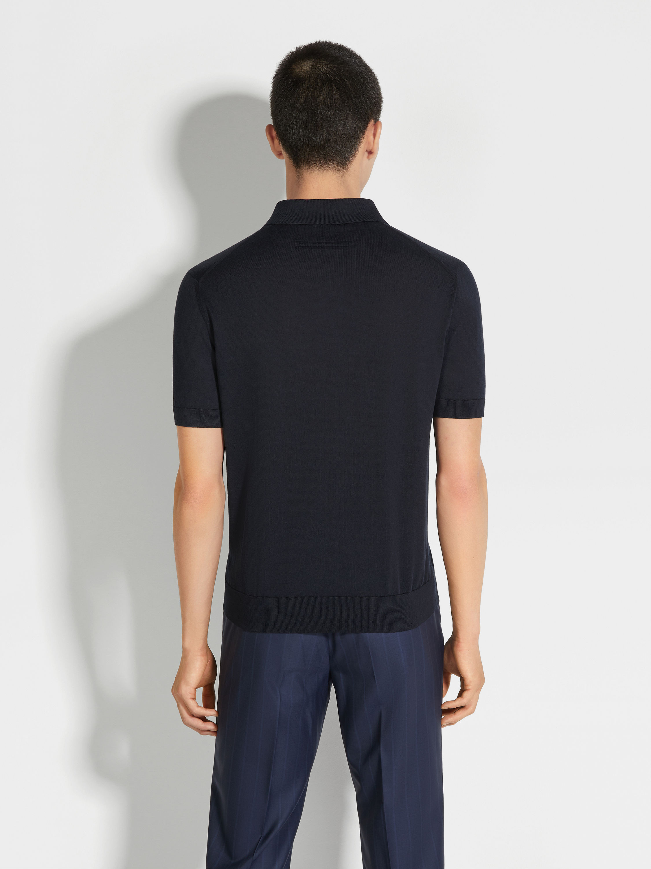 Navy Blue Premium Cotton Polo Shirt Product detail photo #4