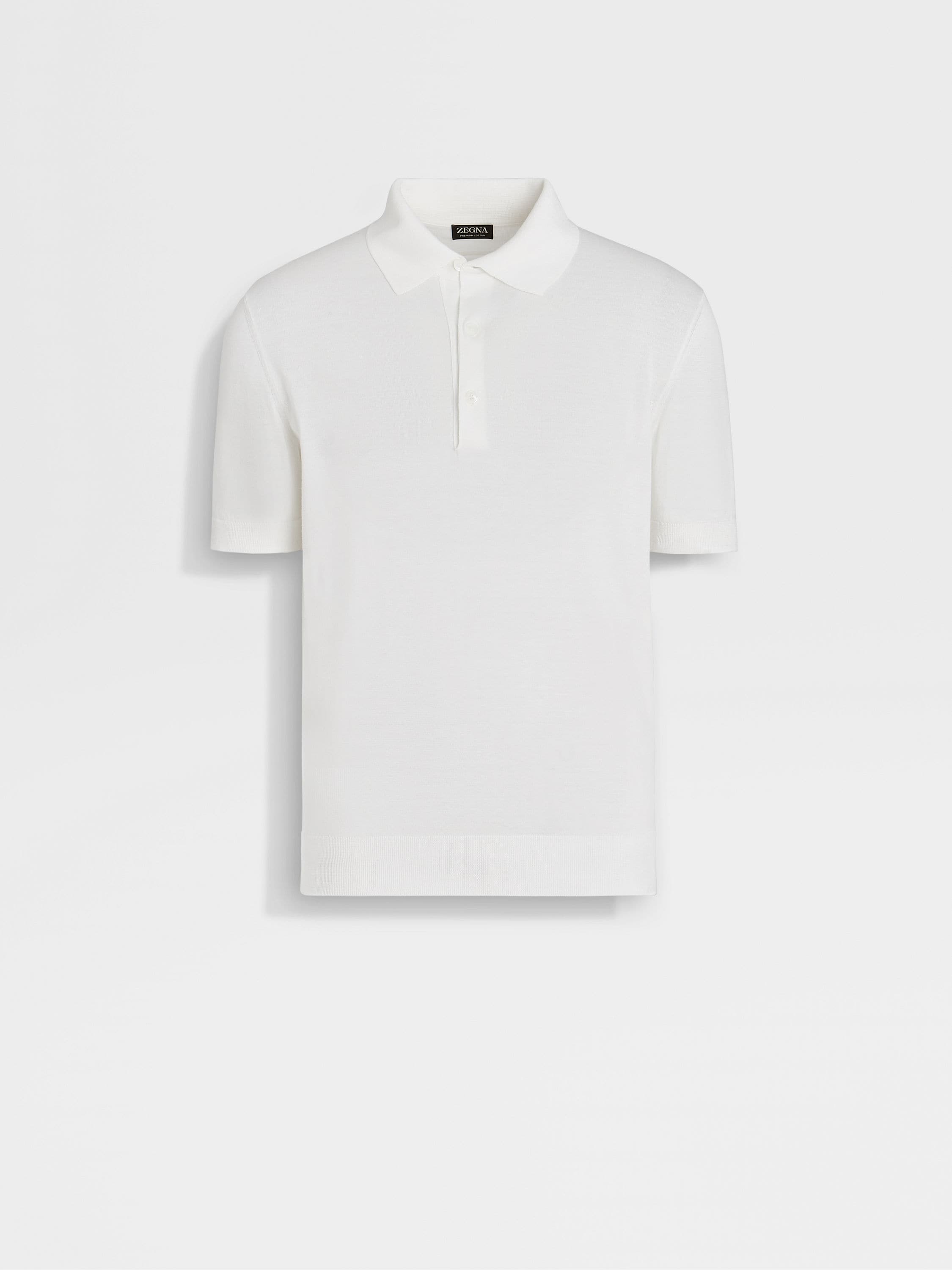 White Premium Cotton Polo Shirt FW24 30059707 | Zegna CN