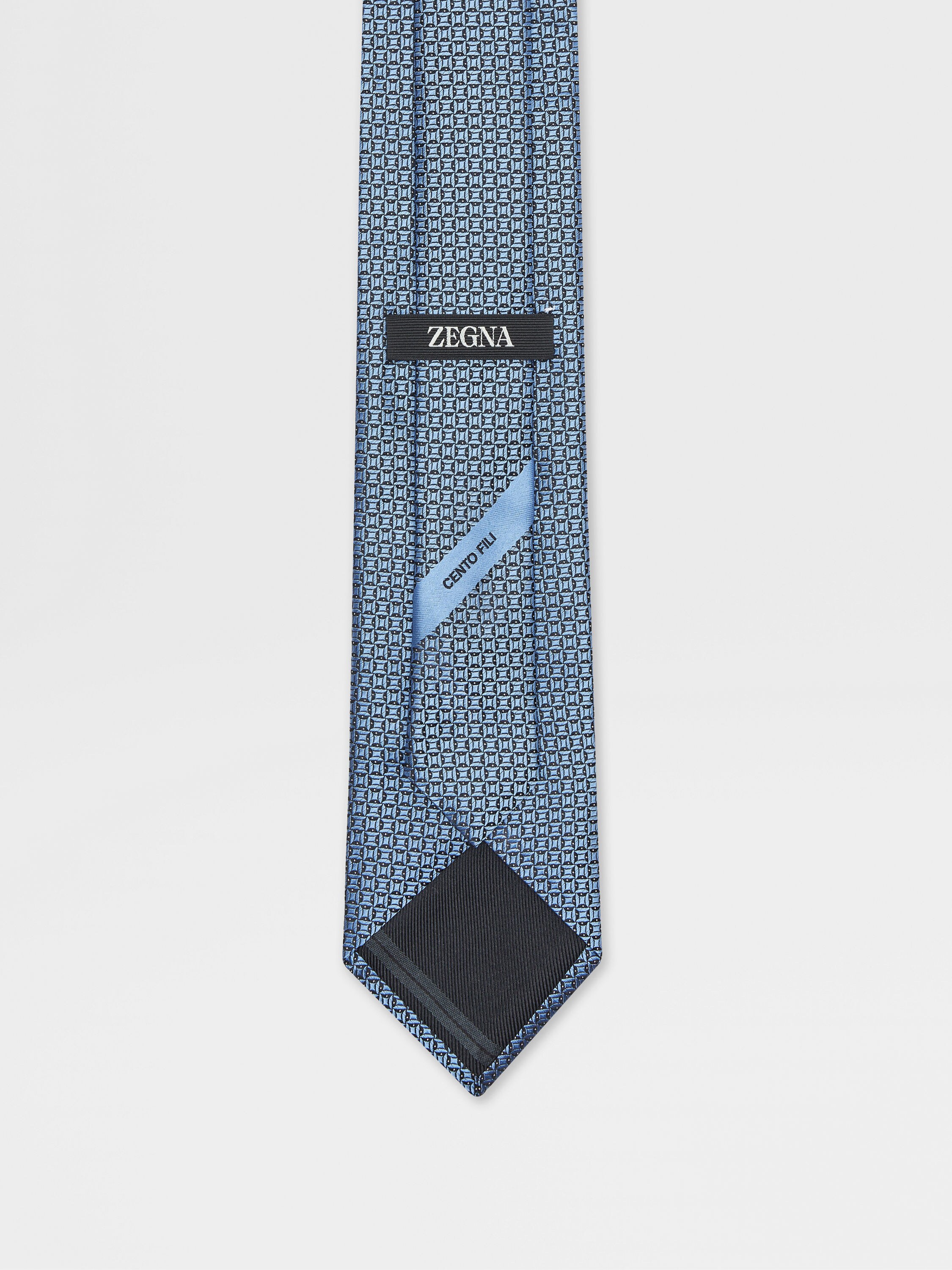 Light Blue CENTO FILI Silk Tie Product detail photo #2