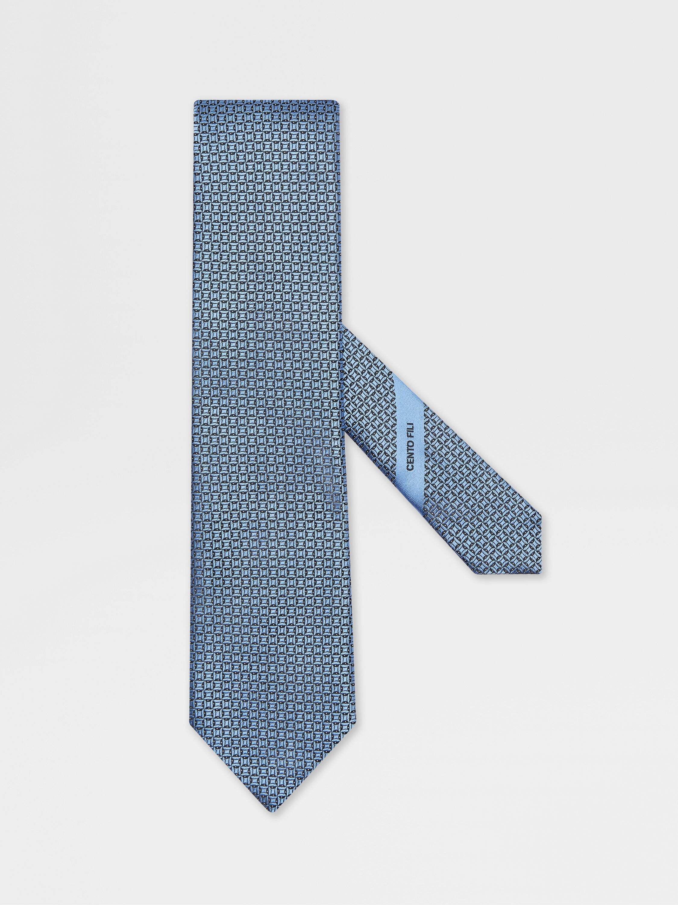 Light Blue CENTO FILI Silk Tie Main product photo