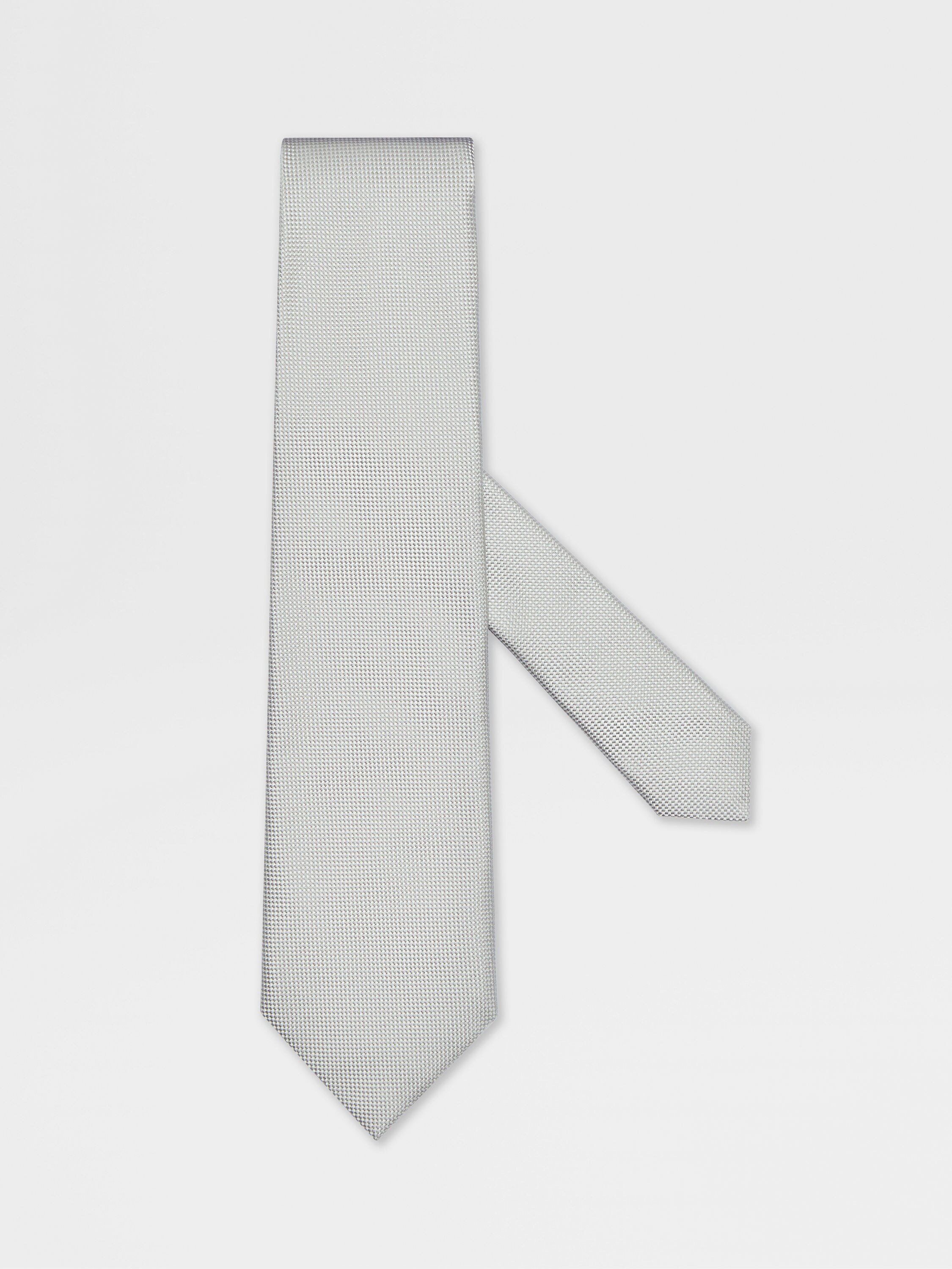 Light Grey Silk Tie Main product photo