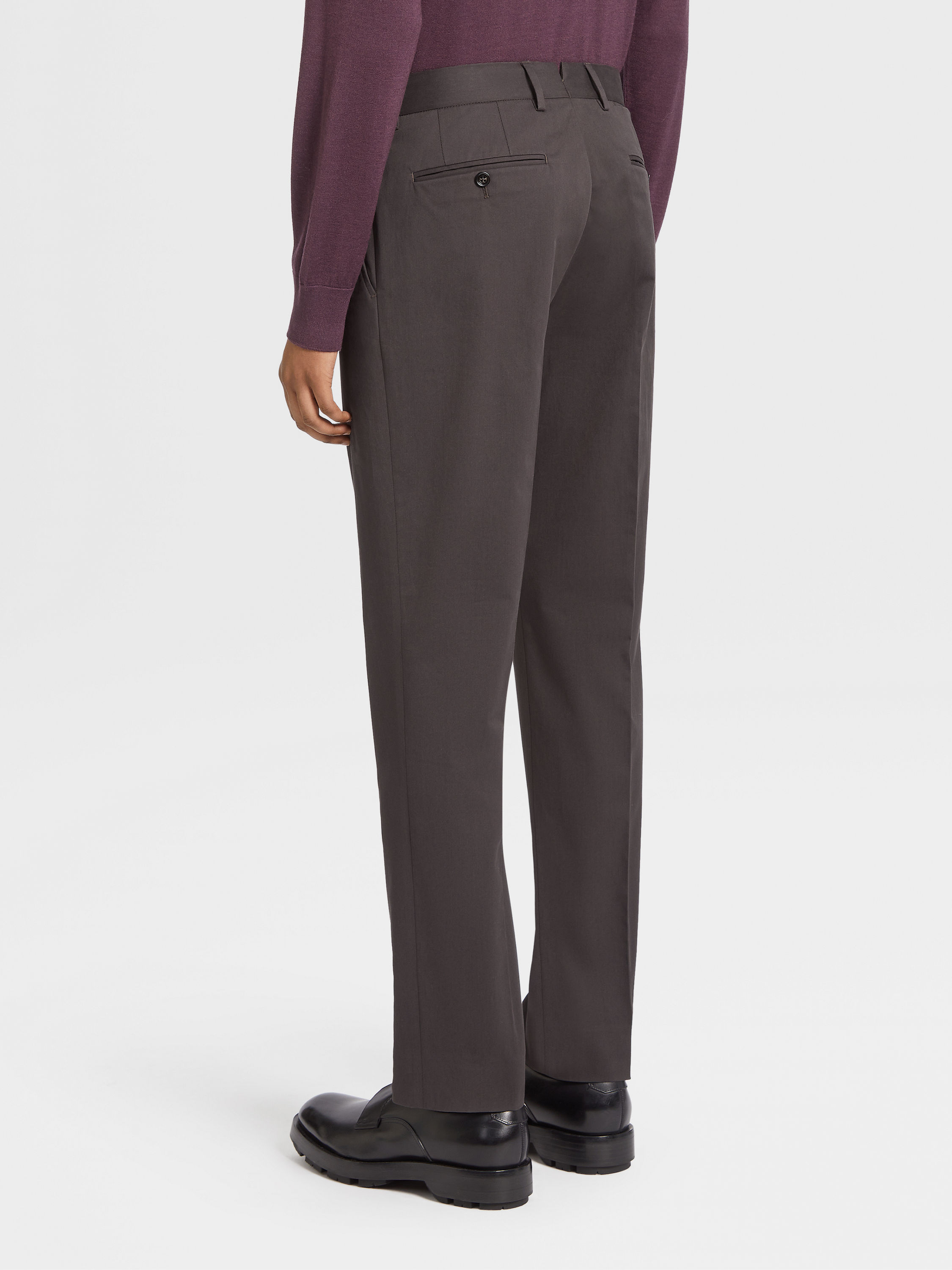 深棕色 Comfort 棉质长裤 產品細節圖 #2