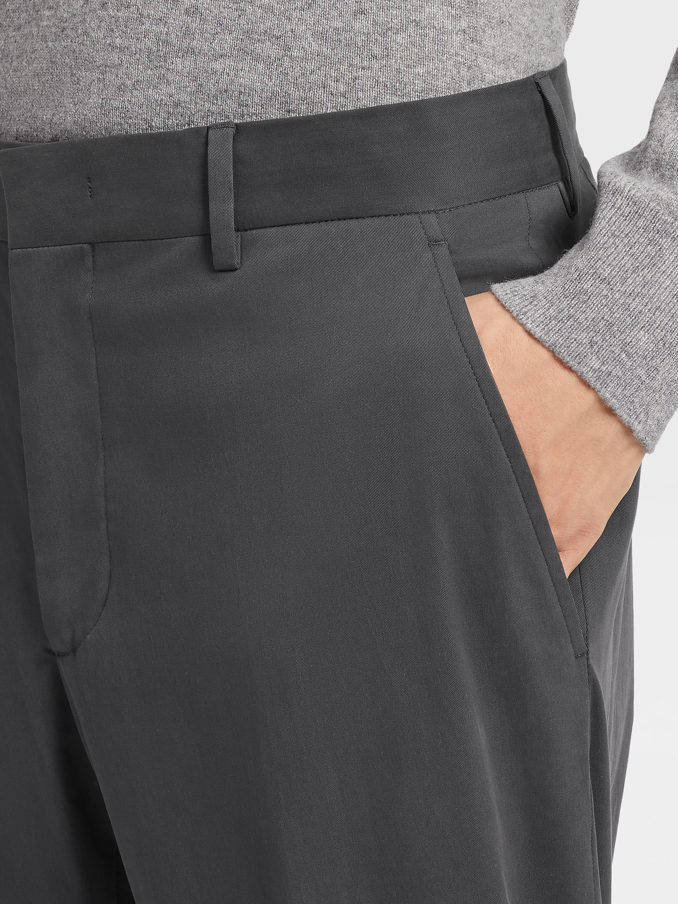 深灰色 Comfort 棉质长裤 產品細節圖 #3