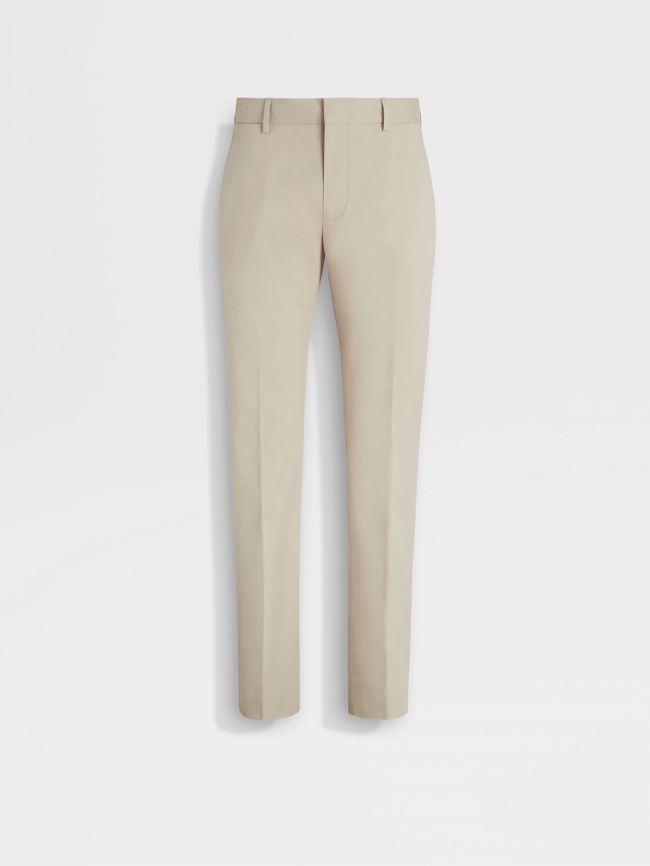 Off White Stretch Cotton Pants